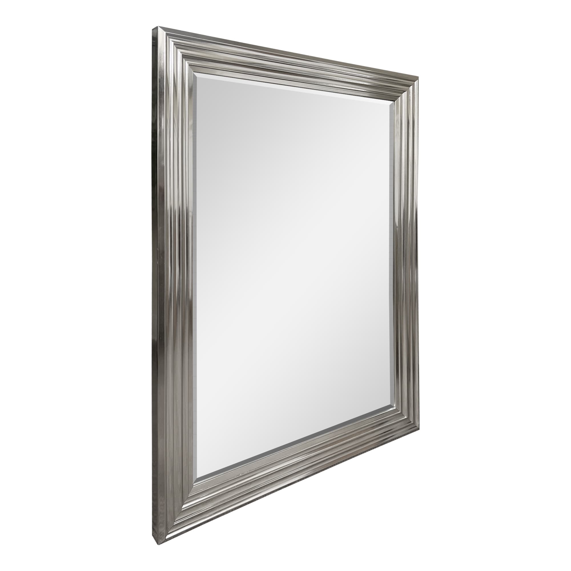 Style Selections 29-in W x 41-in H Silver Beveled Wall Mirror in the Mirrors  department at