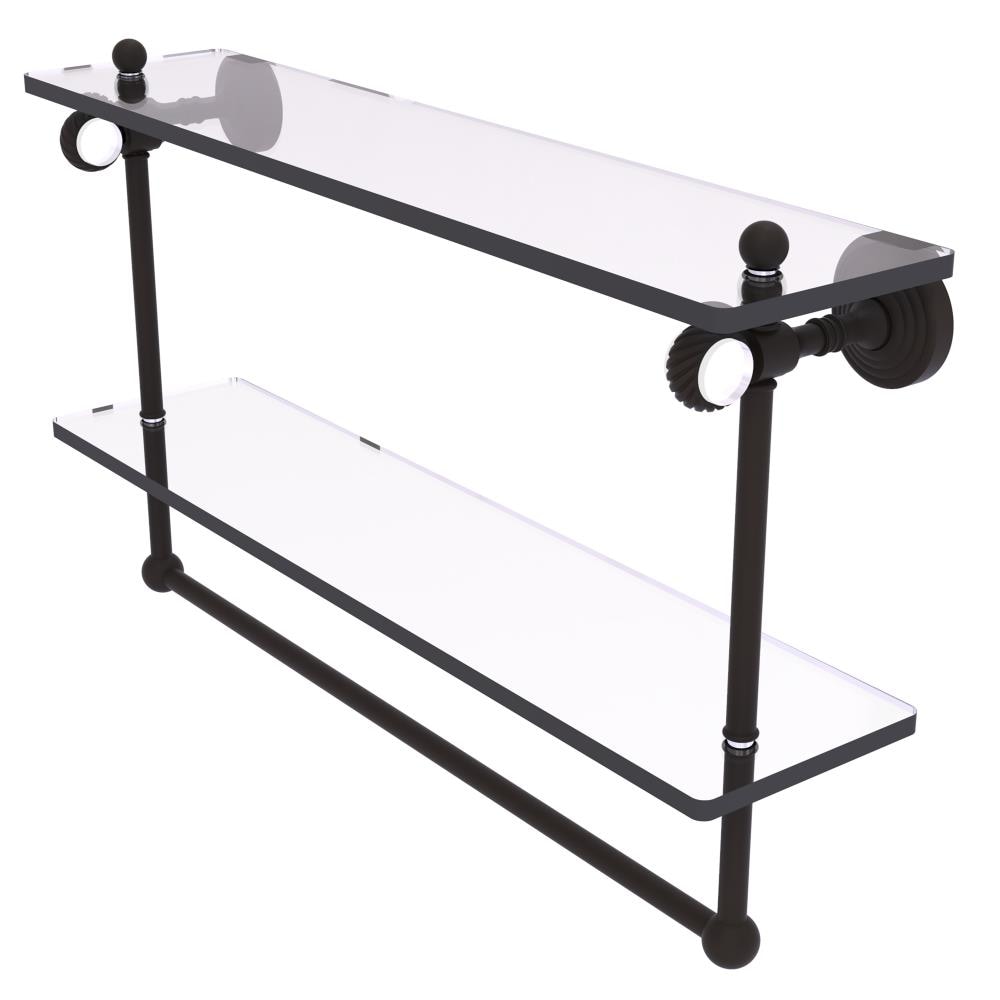 Allied Brass PG-2TBT-22-ORB Pacific Grove Oil Rubbed Bronze 2 -Tier Wall mount Bathroom Shelf ( 22-in x 13-in x 5-in )