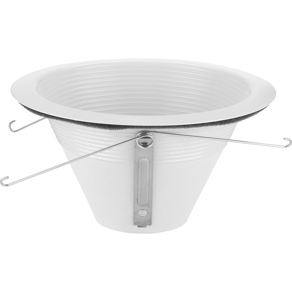 6" Satin White Aluminum Recessed Step Baffle Trim