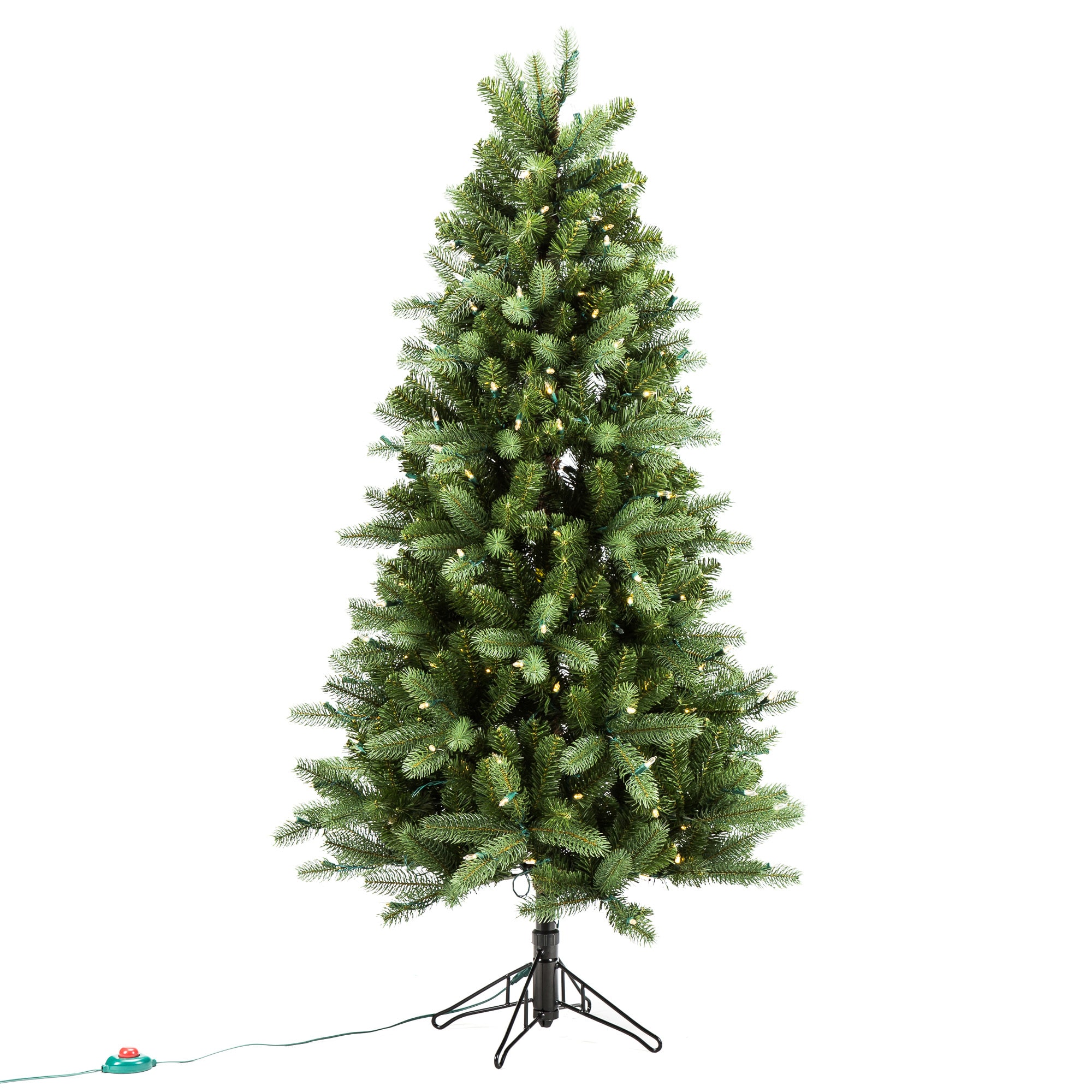 GE 5-ft Colorado Spruce Pre-Lit Traditional Artificial Christmas Tree ...