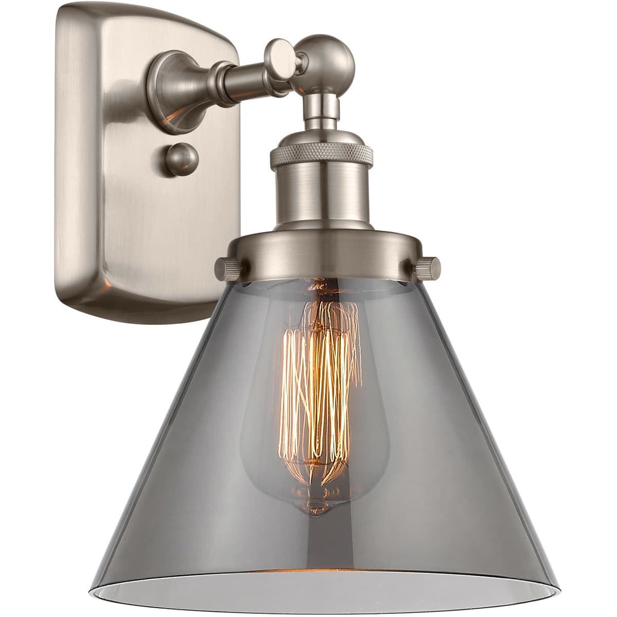 Innovations Lighting -  916-1W-SN-G43 Ballston Large Cone Wall Sconce Brushed Satin Nickel