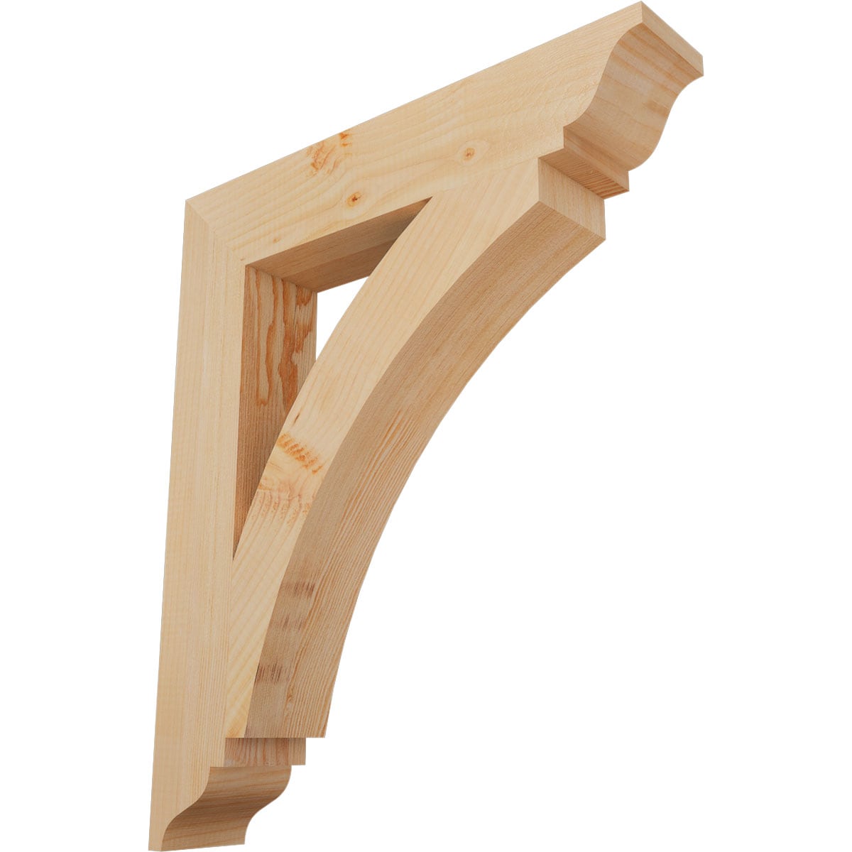 Ekena Millwork BKT04X22X26THR01SDF Thorton traditional smooth 3-1/2-in x 22-in x 26-in Douglas fir Brown Wood Standard bracket