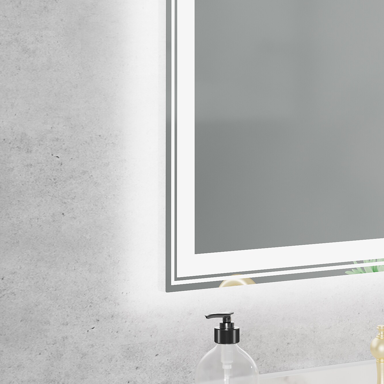 Forclover LED Bathroom Wall Mounted Mirror 36-in x 28-in Frameless ...