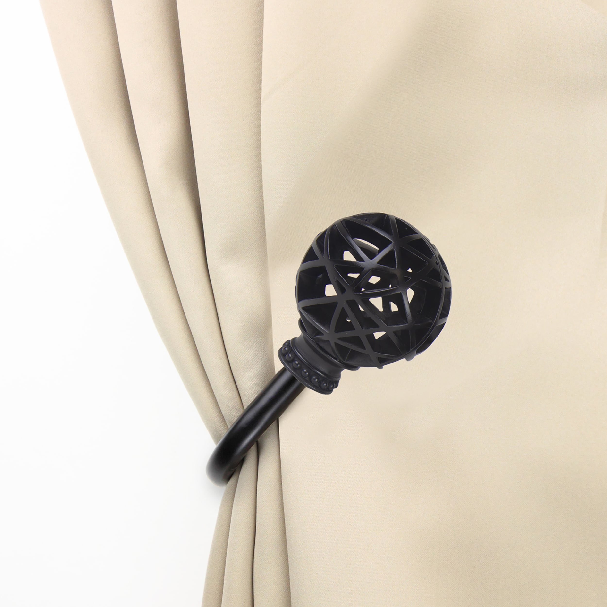 Hart & Harlow LO-4888-032 5.75-Inches Black Curtain Holdbacks