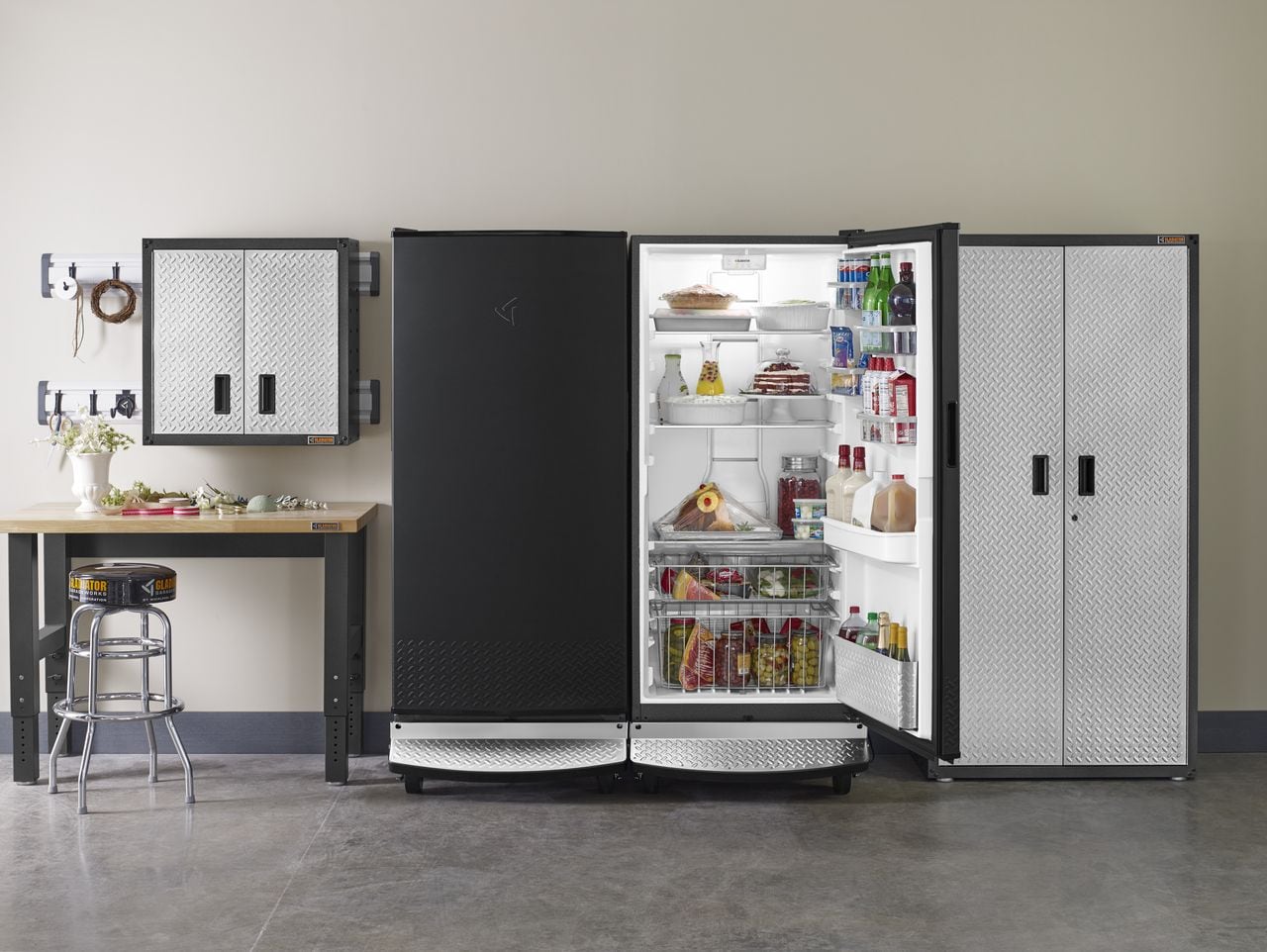 Gladiator GARF30FDGB + GAFZ30FDGB Garage-Ready Refrigerator and Freezer Set