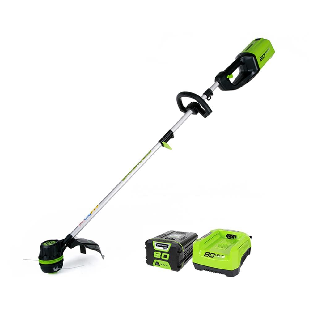 Greenworks Pro ST80L210 80-volt max 16-in Straight Shaft Battery String Trimmer 2 Ah (Battery Included) (Charger Included)