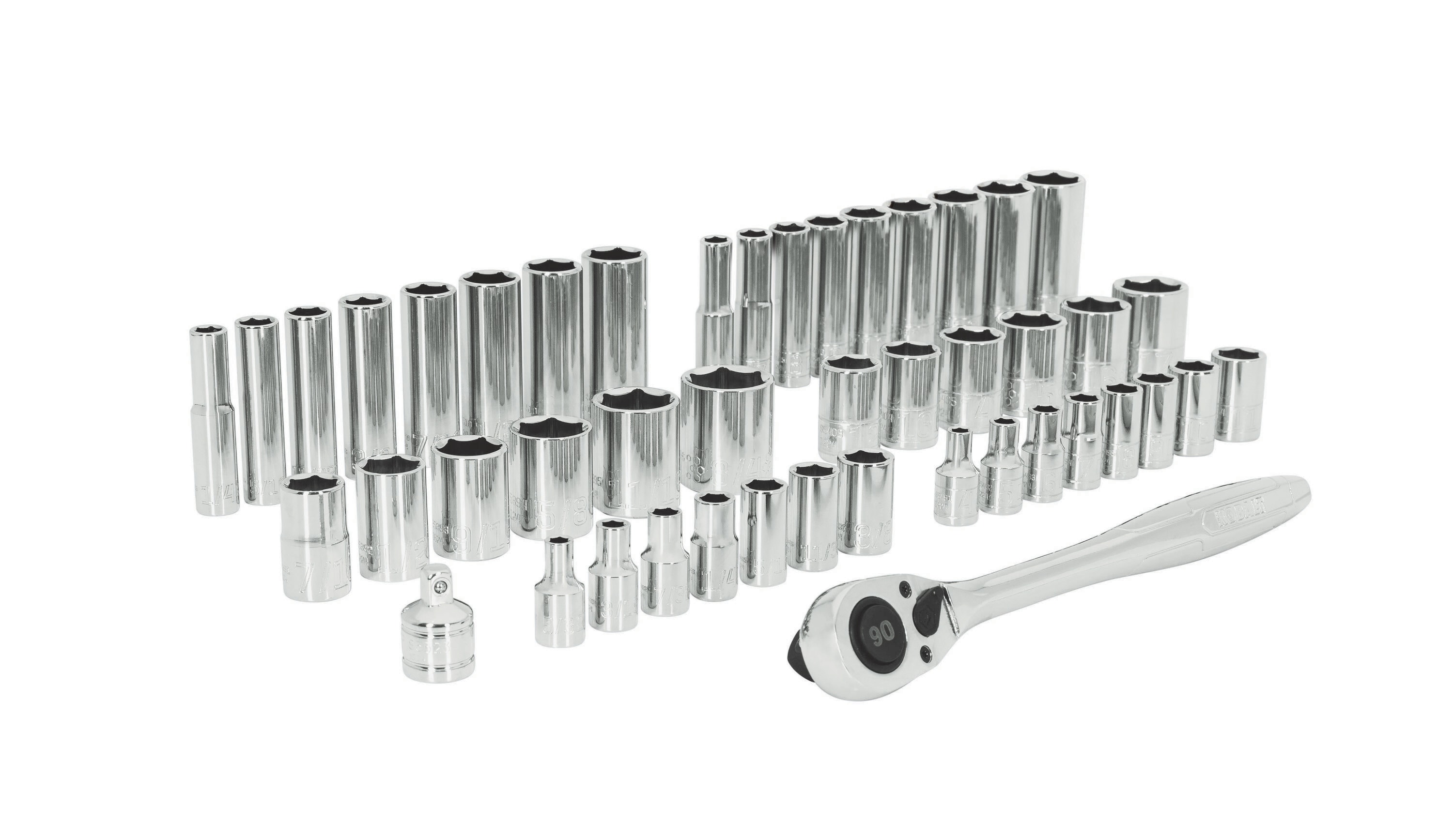 Kobalt 53598 46 -Piece Standard (SAE) and Metric Mechanics Tool Set with Hard Case