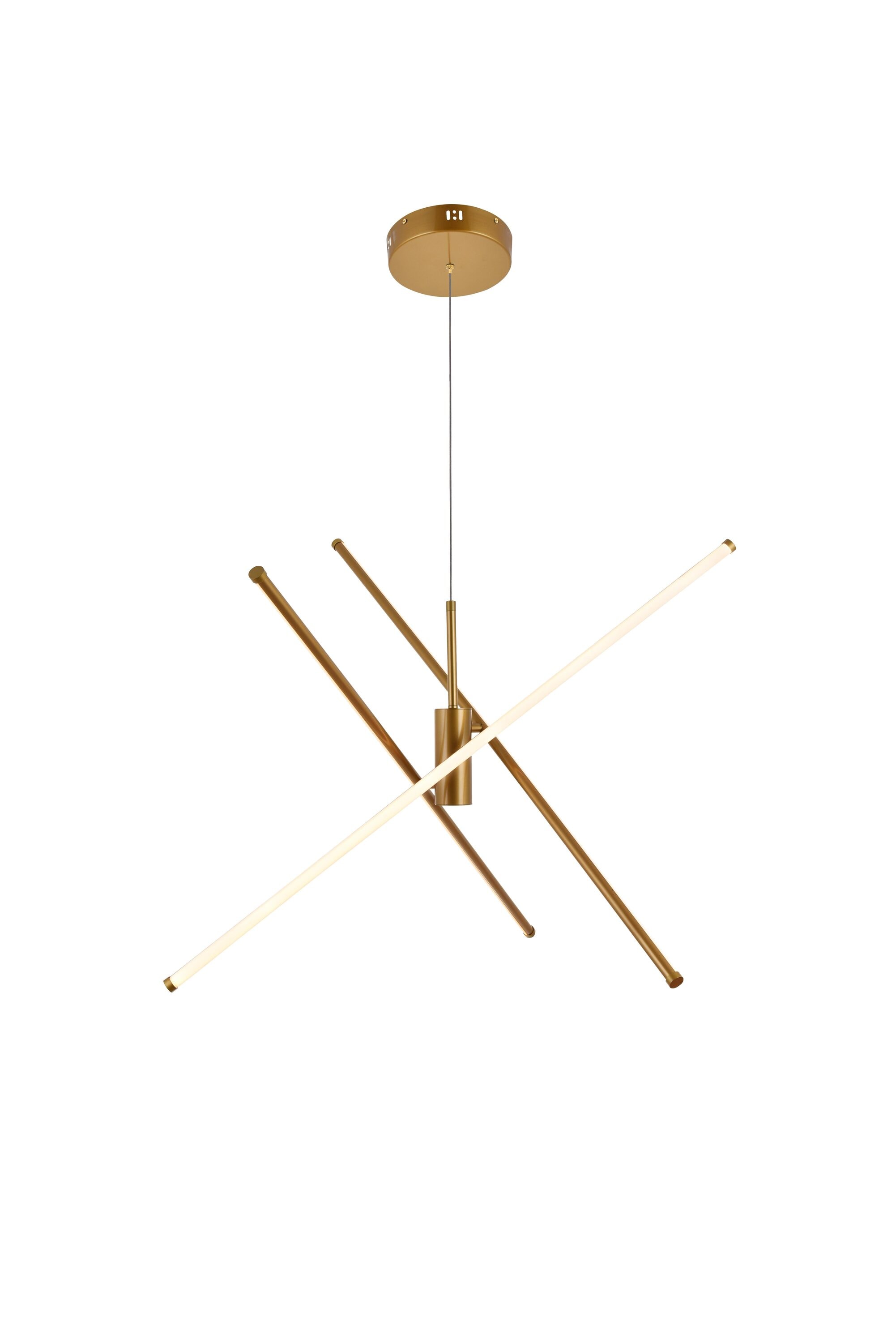 Sonya Polished Gold Aluminum 3-Light LED Pendant
