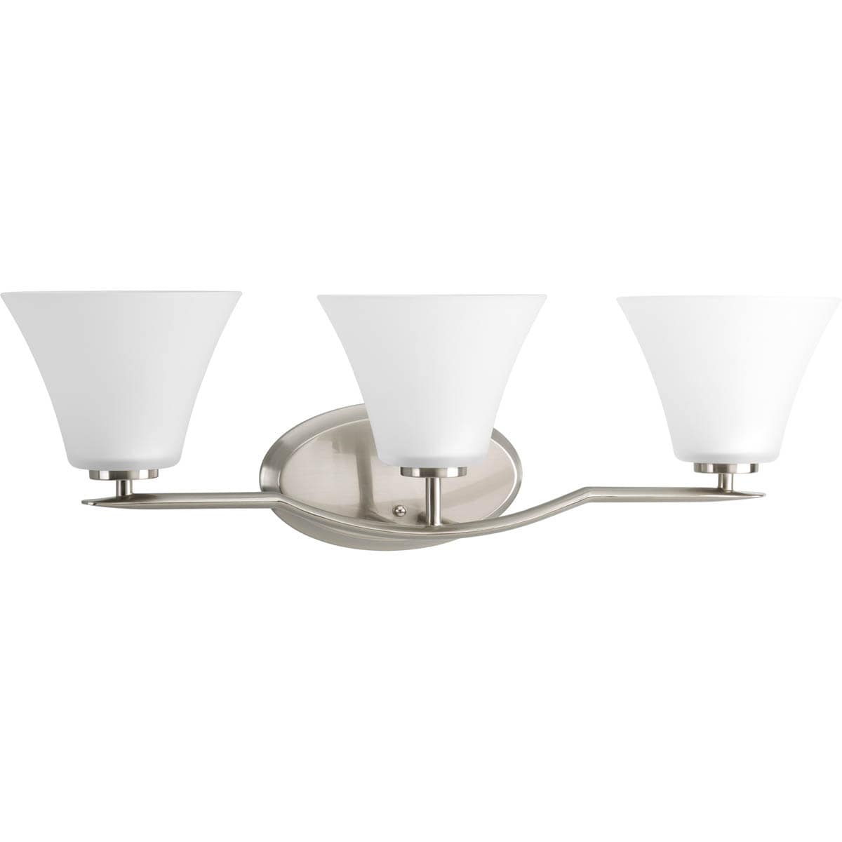 Progress Lighting P2006-09 Bravo 26.75-in 3-Light Brushed Nickel Transitional Vanity Light