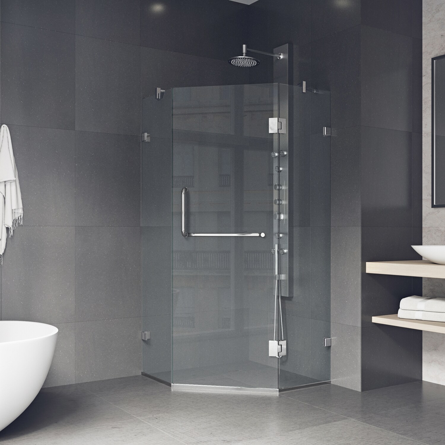 TECOM SHOWER CORNER INOX CHROME - Iperceramica