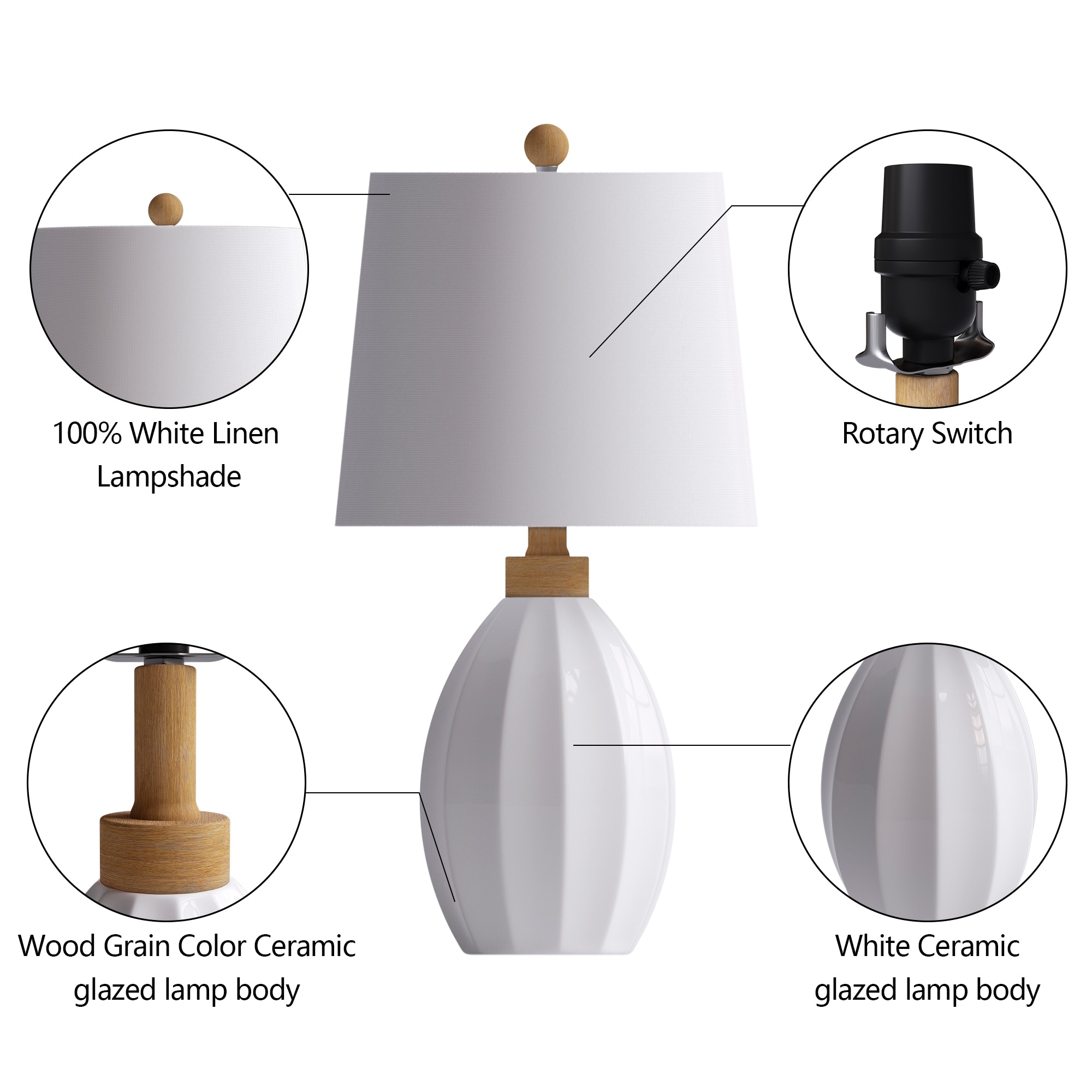 Maxax T228-WH-S Table-Lamps - View #6