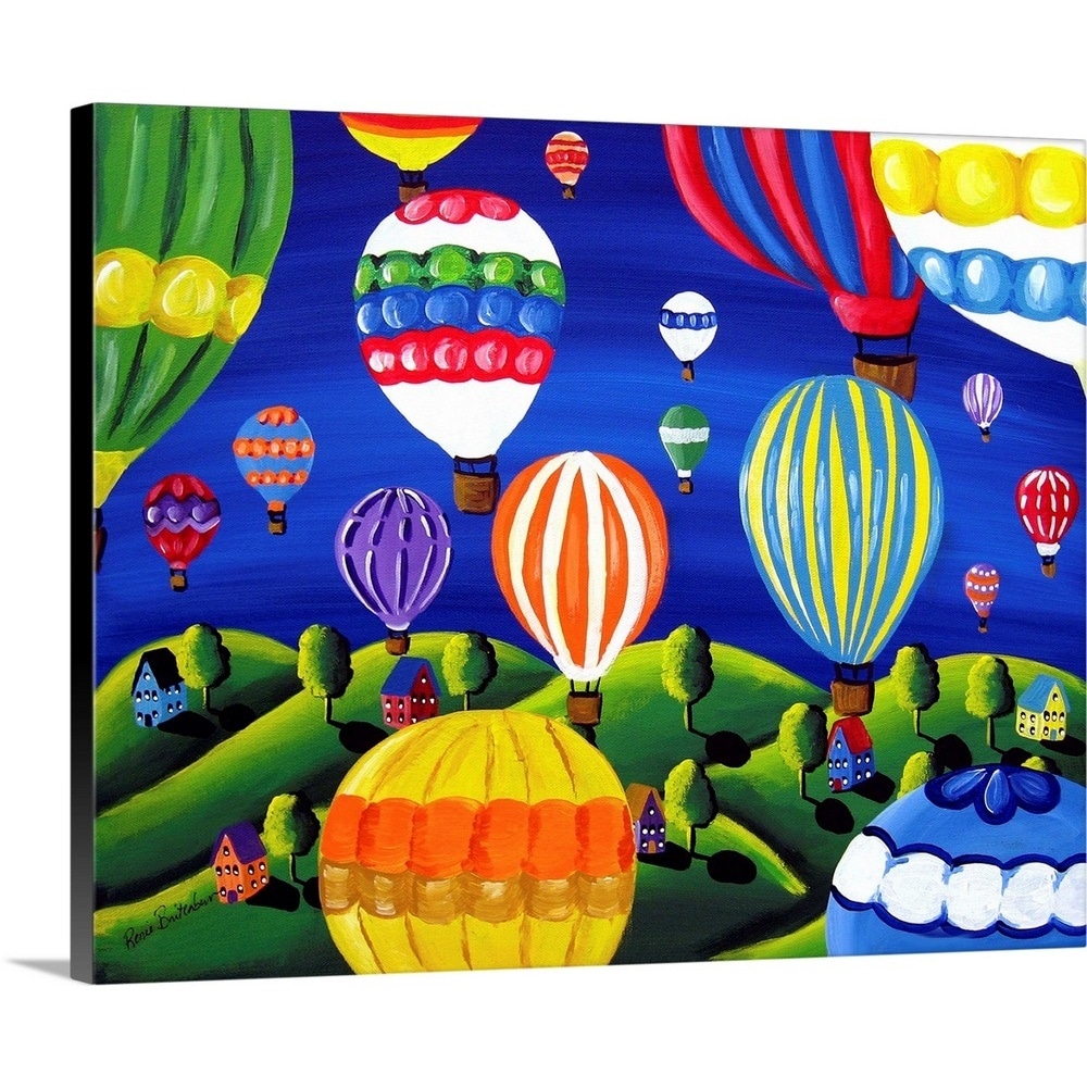 GreatBigCanvas Hot Air Balloons Festival Renie Britenbucher 24-in H x ...