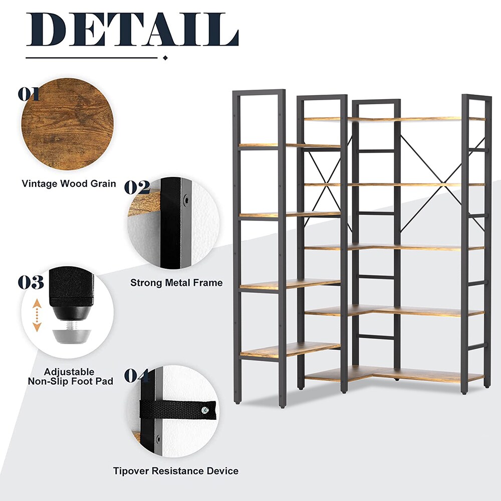 Goplus 5-Tier Metal Storage Shelves 73 inch Garage Rack Adjustable at