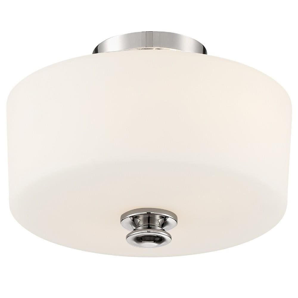 Travis Polished Nickel 2-Light Indoor/Outdoor LED Semi-Flush Mount