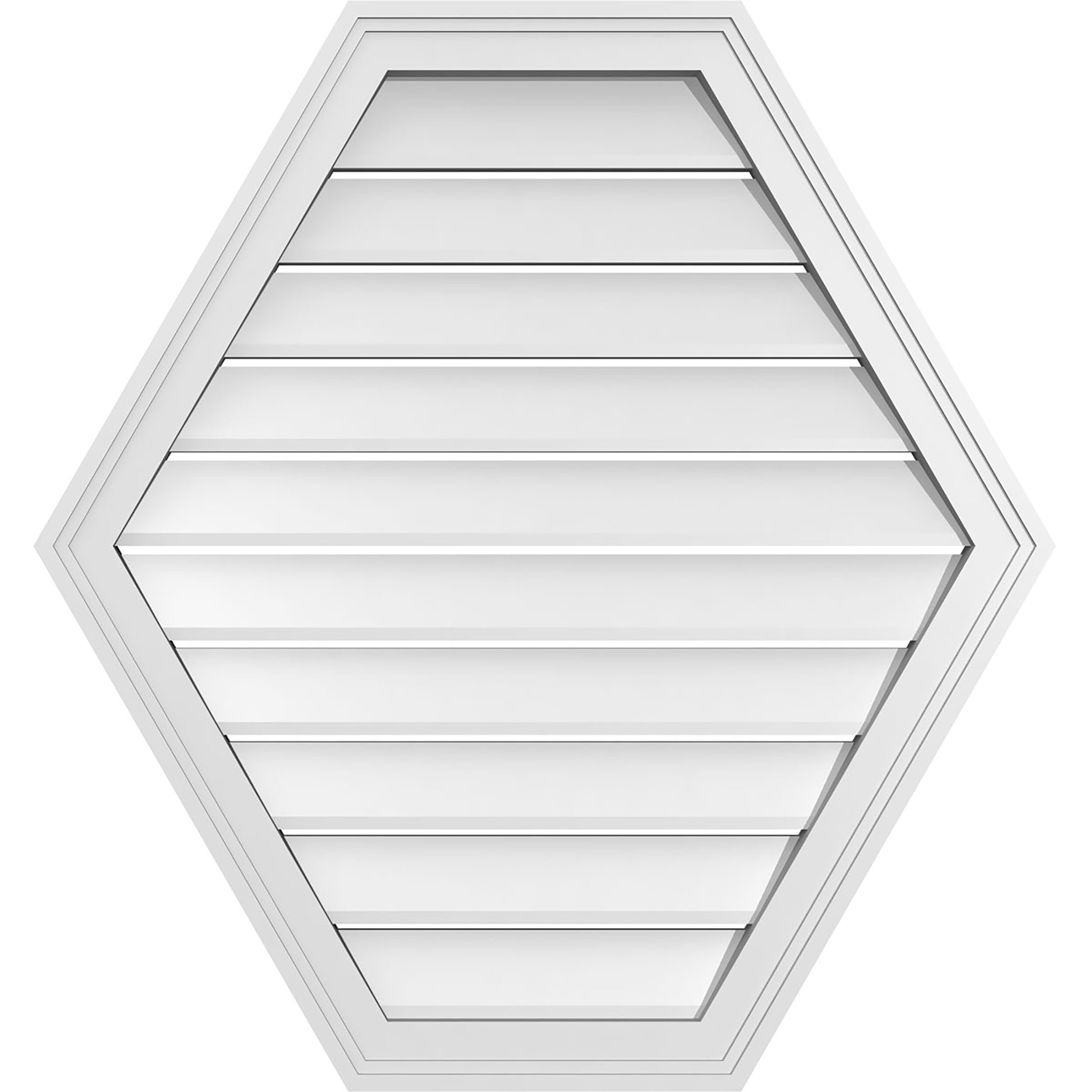 Ekena Millwork GVPHP30X3202SF 30-Inches x 32-Inches Off-white Peaked PVC Gable Louver Vent