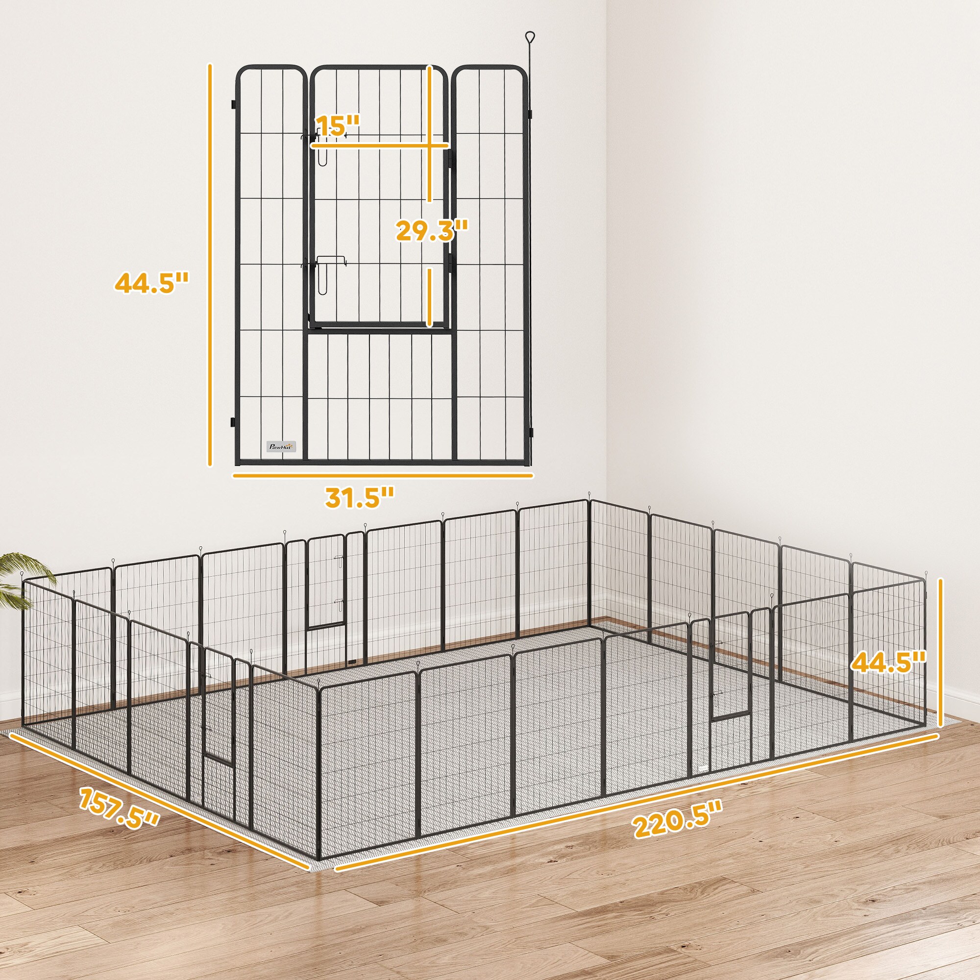 PawHut D06-181V02BK Dog-Pens - Thumbnail View #3