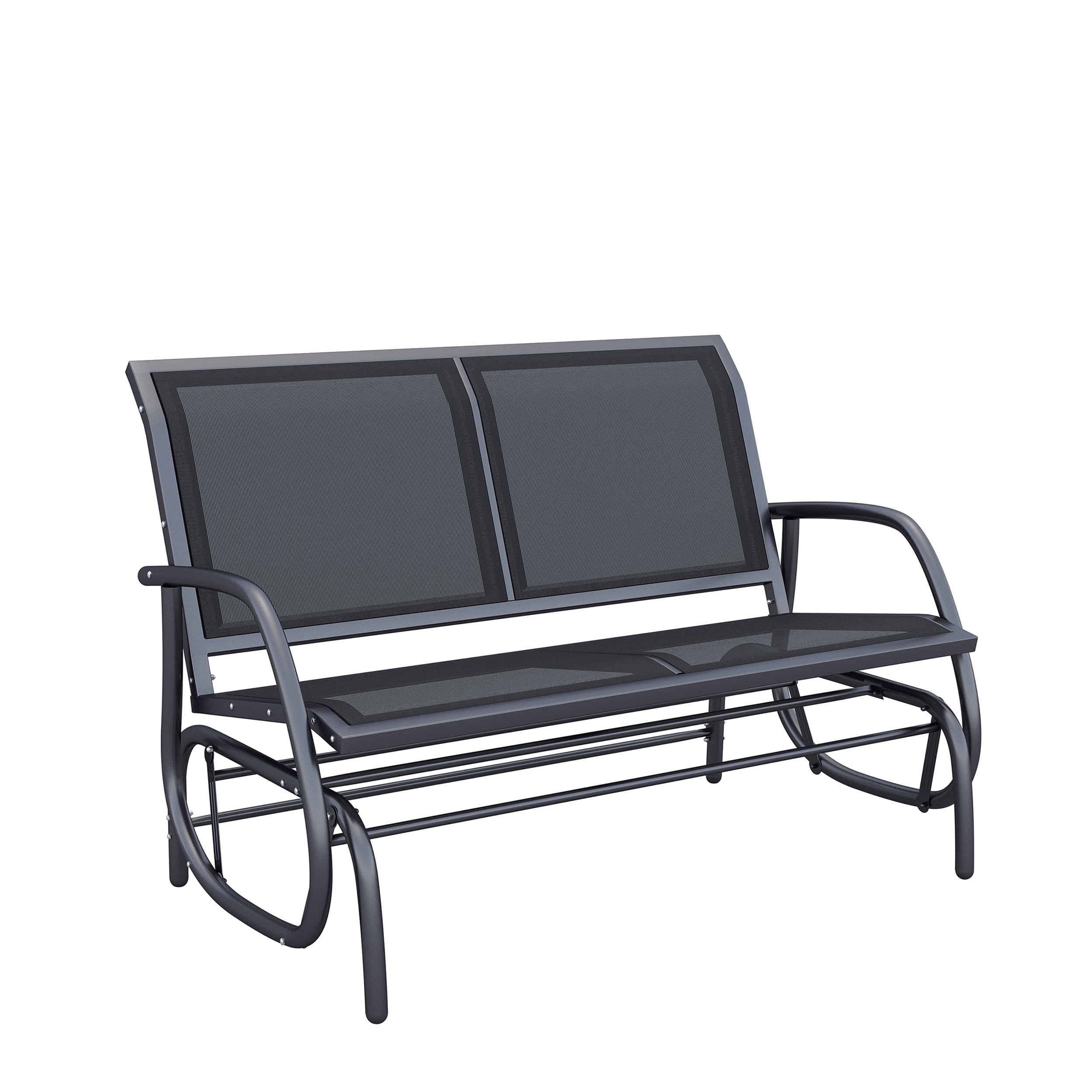 AHIOU HOME ZAAHG-P174326BH Alyssa 47.25-in W x 33.5-in H Dark Gray Steel Glider Bench
