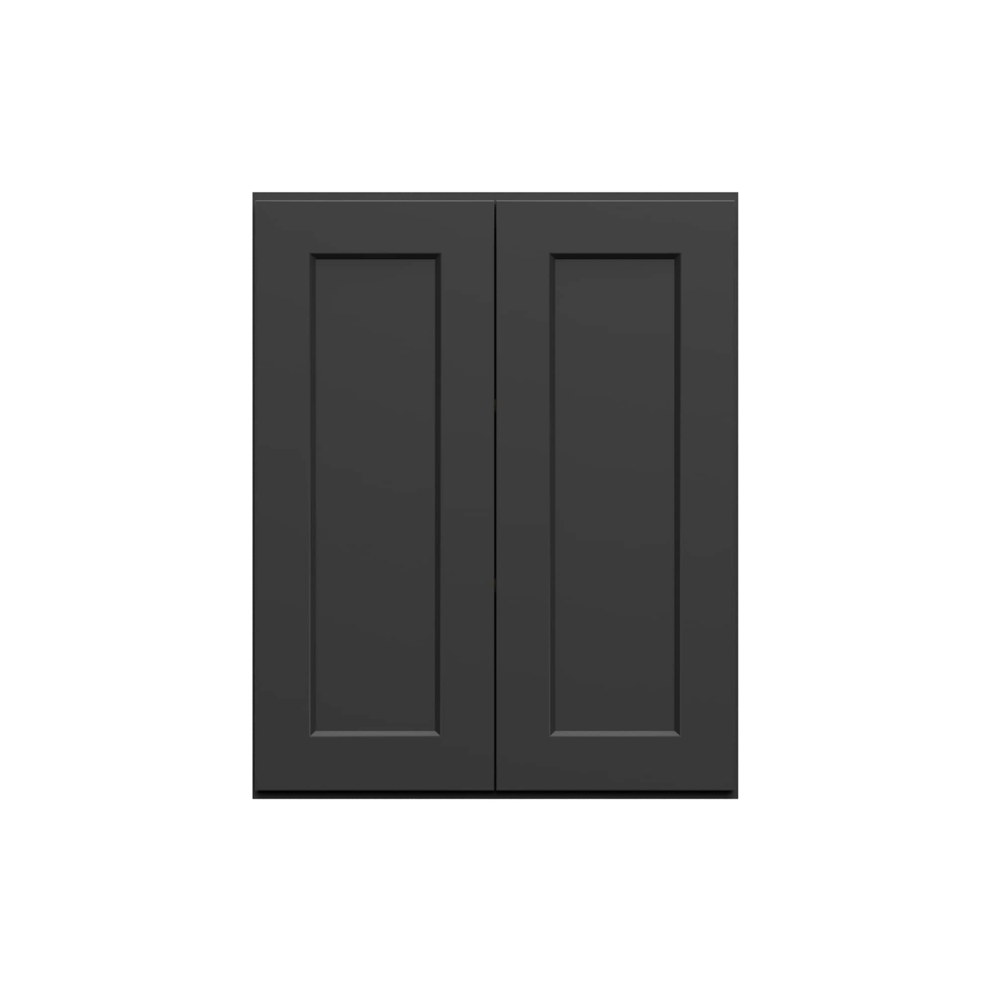 HomLux 24-in W x 30-in H x 12-in D Shaker Black Wall Ready to Assemble (RTA) Plywood Cabinet Recessed Panel Shaker