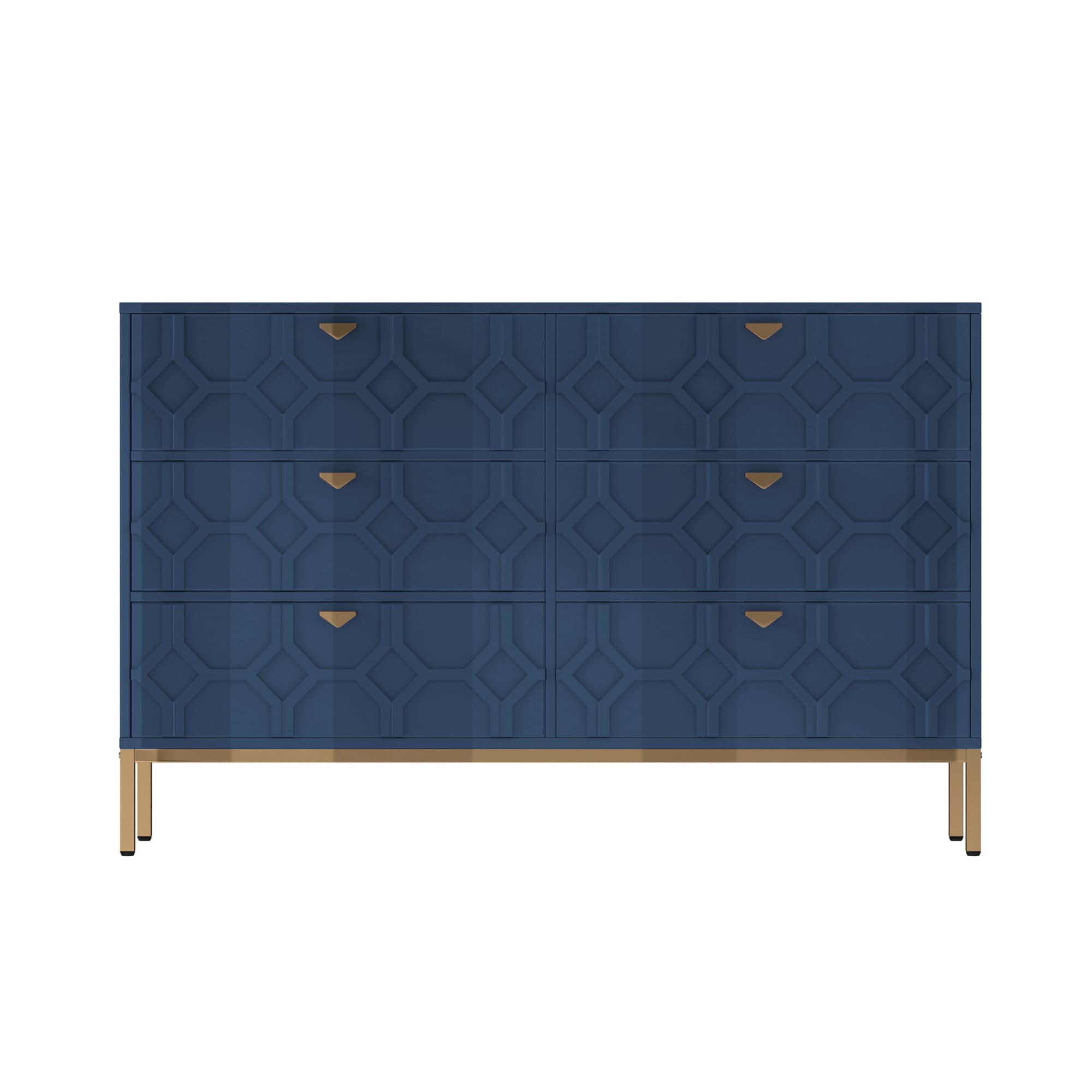 Clihome CL-JH-009016-BL-N Navy 6 -Drawer Standard chest