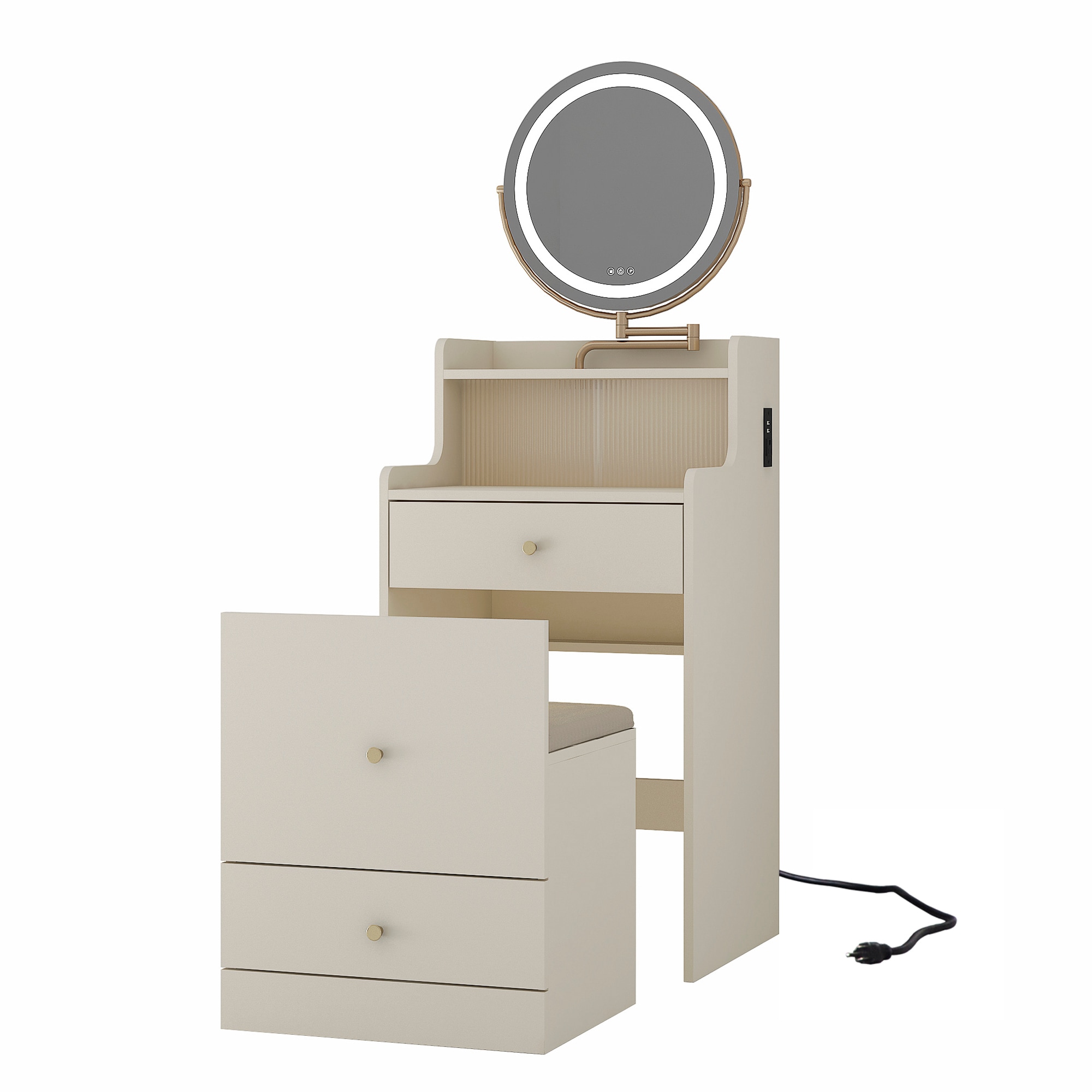 CESICIA Q114 19.68-in Light Yellow Makeup Vanity