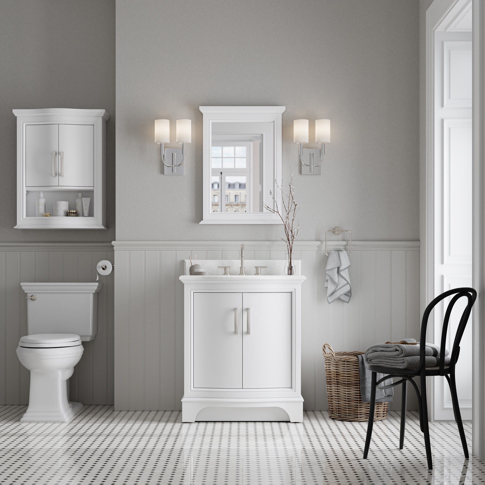 allen + roth Yorkshire 30-in White Undermount Single Sink Bathroom ...