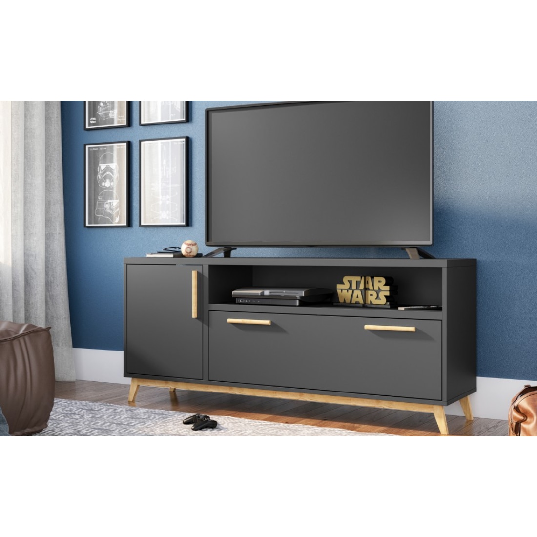 HomeRoots 4000389029 Tv Stand with Large Door