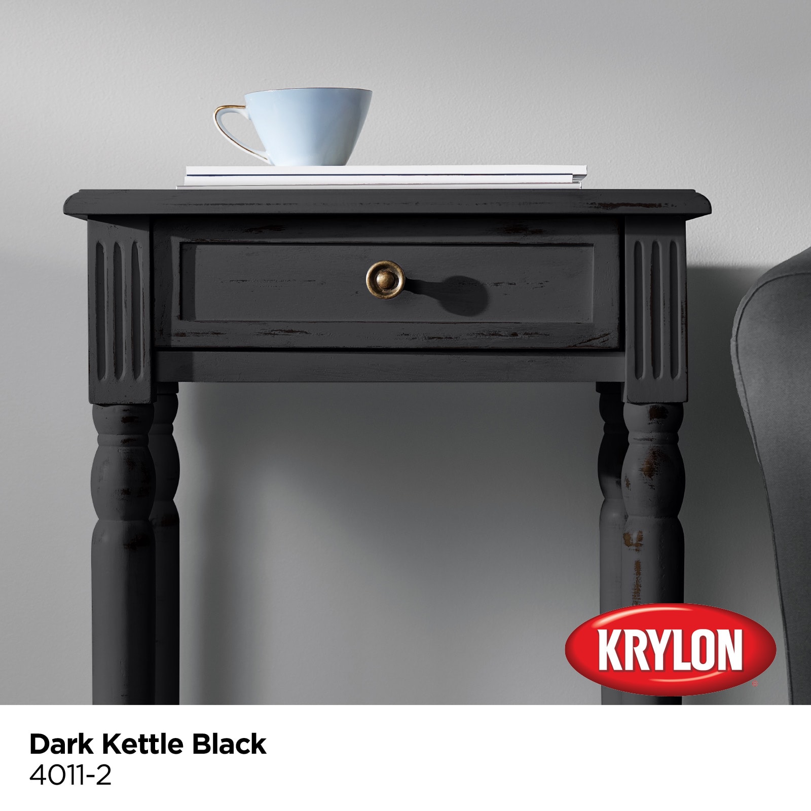 Krylon Dark Kettle Black 4011-2 Water-based Chalky Paint (1-Quart