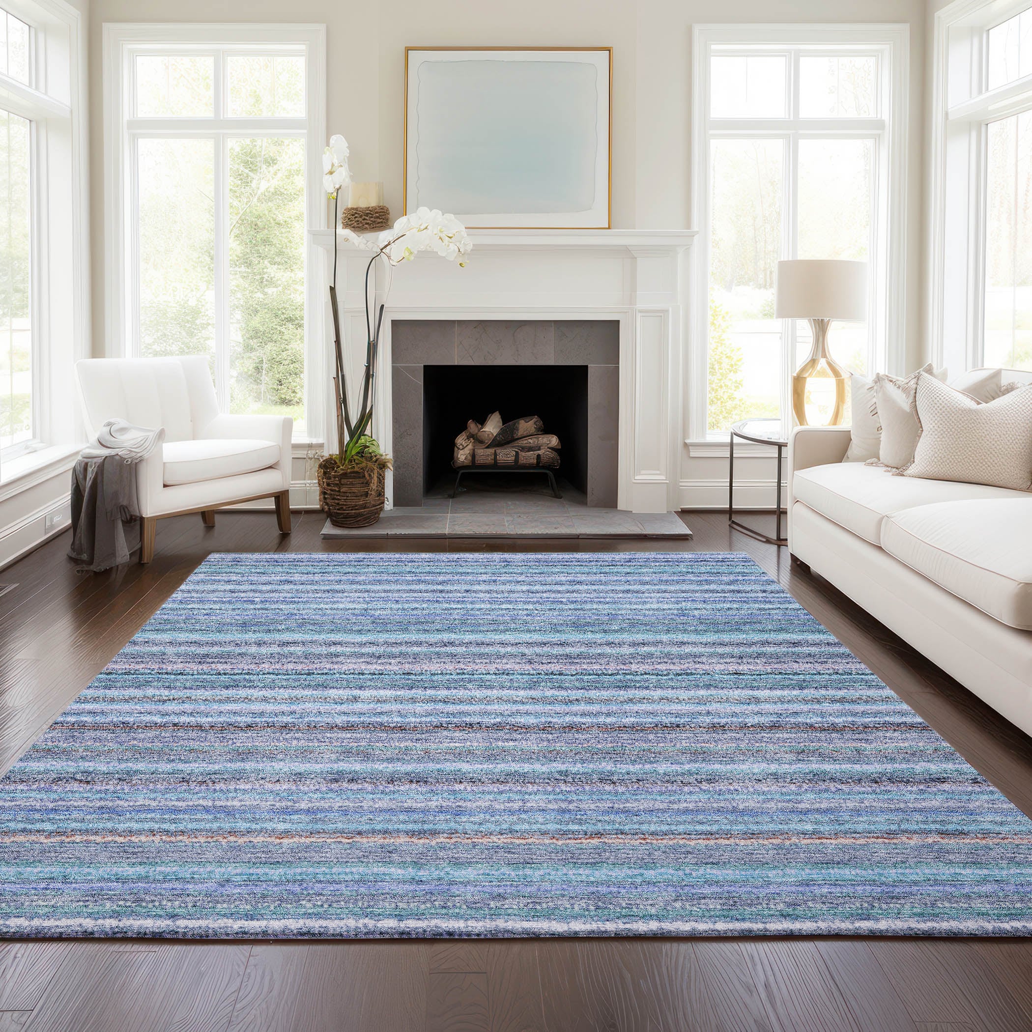 Addison Rugs ACN598SK3X5 Chantille ACN598SK 3 x 5 (ft) Polyester Sky Rectangular Indoor/Outdoor Abstract Machine washable Area rug