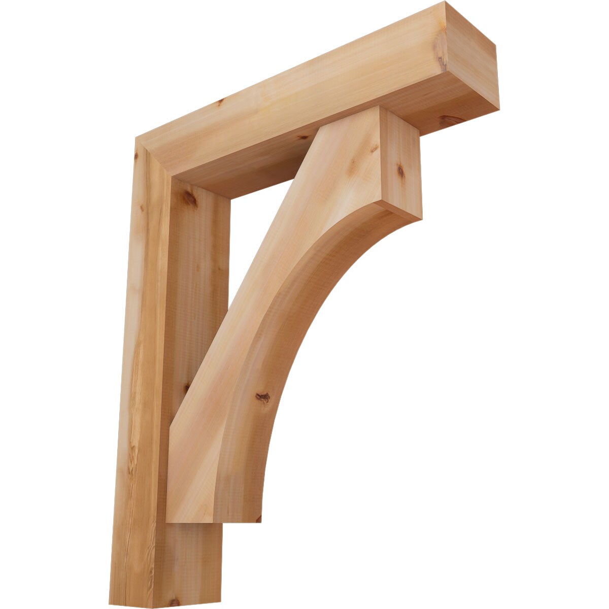 Ekena Millwork 1464495 Westlake Block Smooth Bracket with Offset Brace Western Red Cedar Wood Standard Bracket