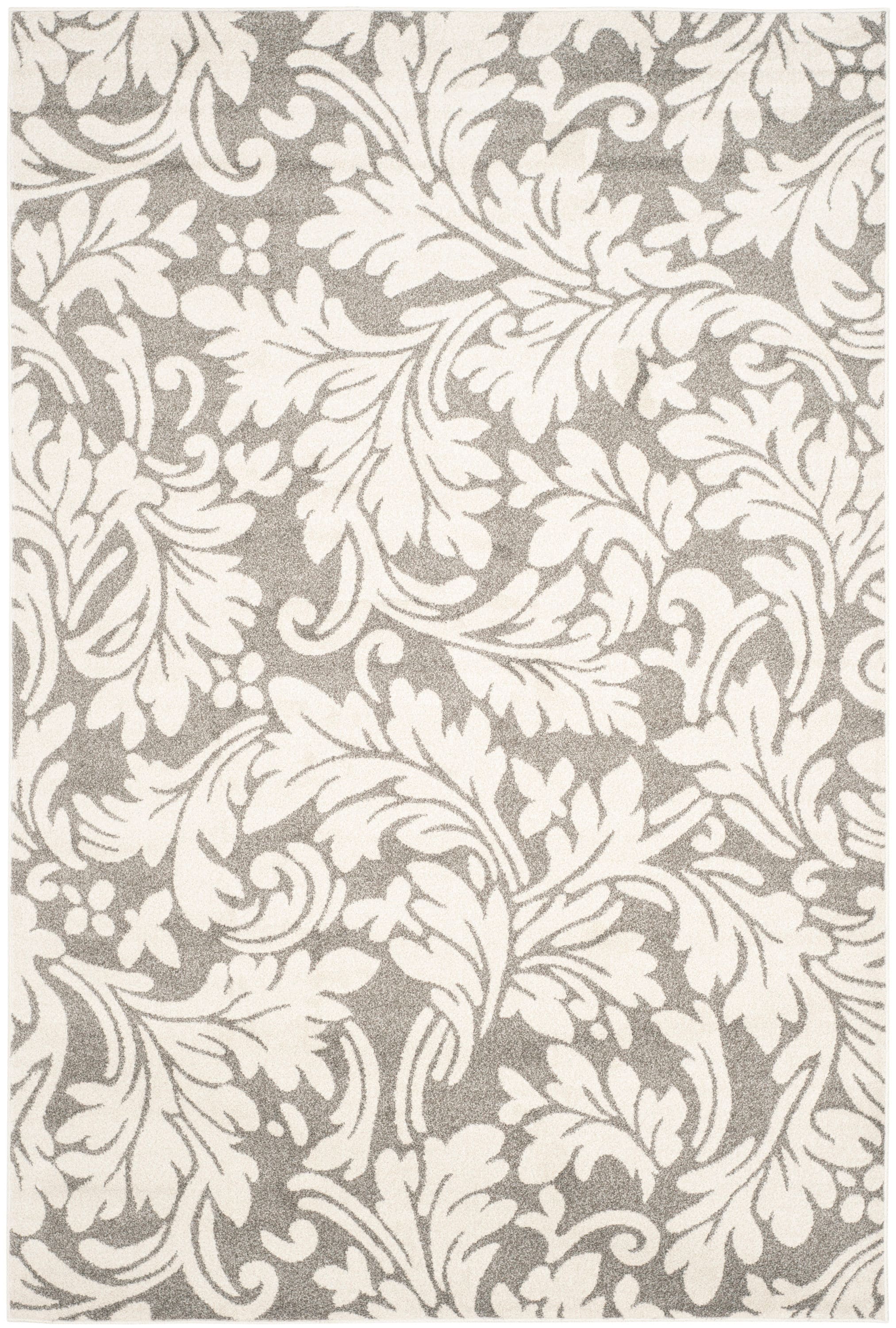 Safavieh AMT425R-6 Amherst Clara 6 x 9 (ft) Loomed Synthetic Dark Gray/Beige Rectangular Indoor/Outdoor Floral/Botanical Area rug