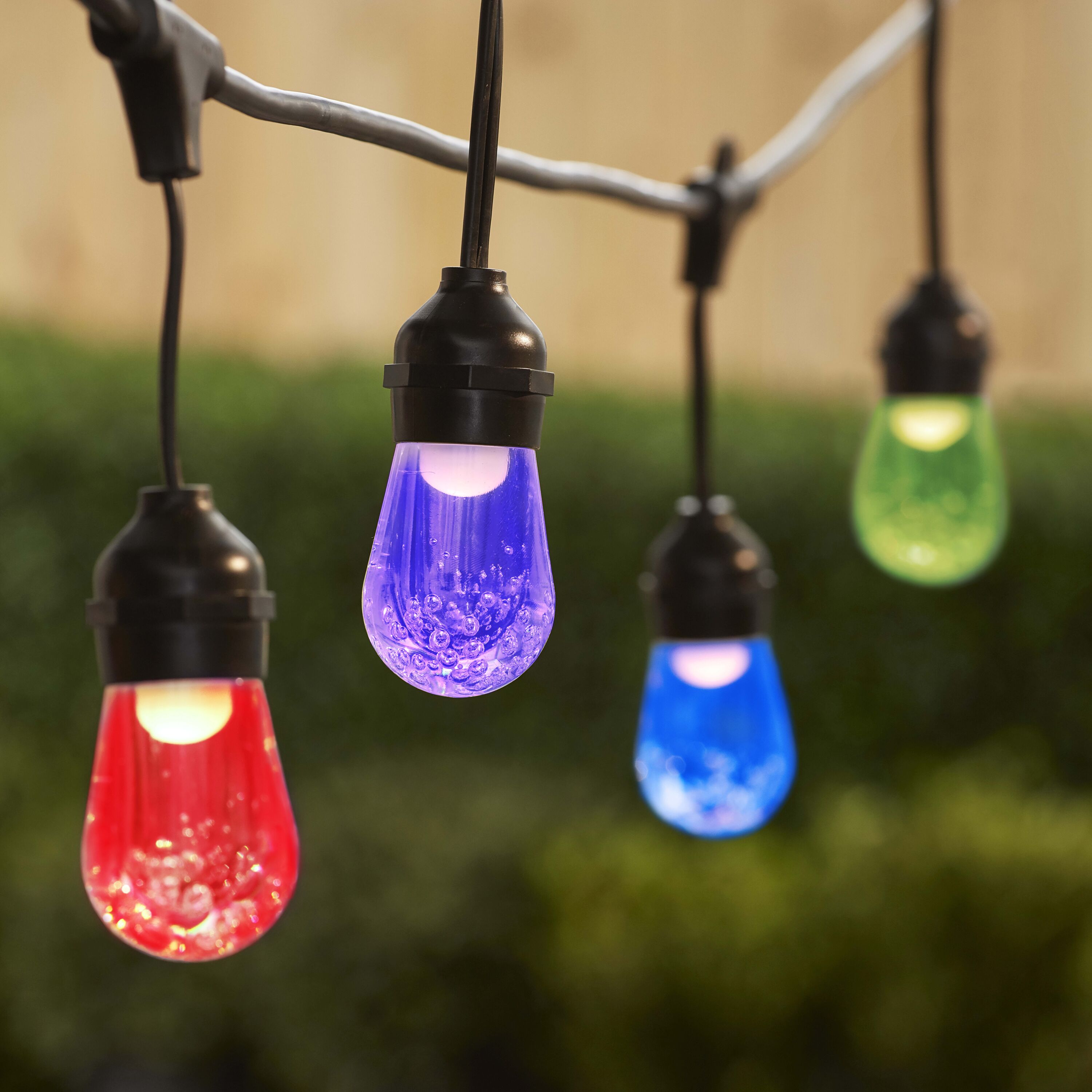Harbor Breeze 24-ft Plug-in Black/Multi Outdoor String Light with 12 Color  Changing-Light LED Novelty Bulbs in the String Lights department at 