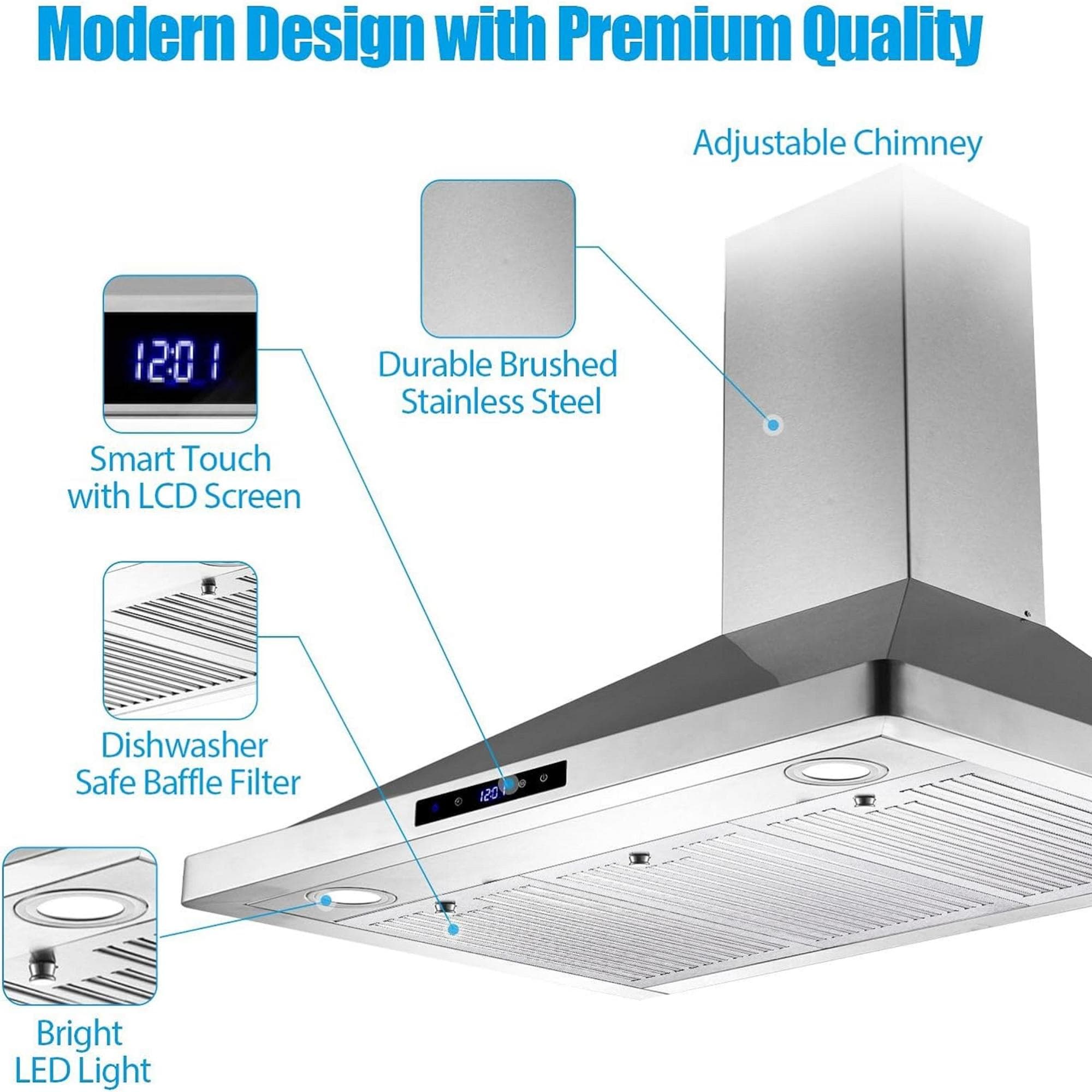 Tieasy SN1090 Wall-Mounted-Range-Hoods - View #3