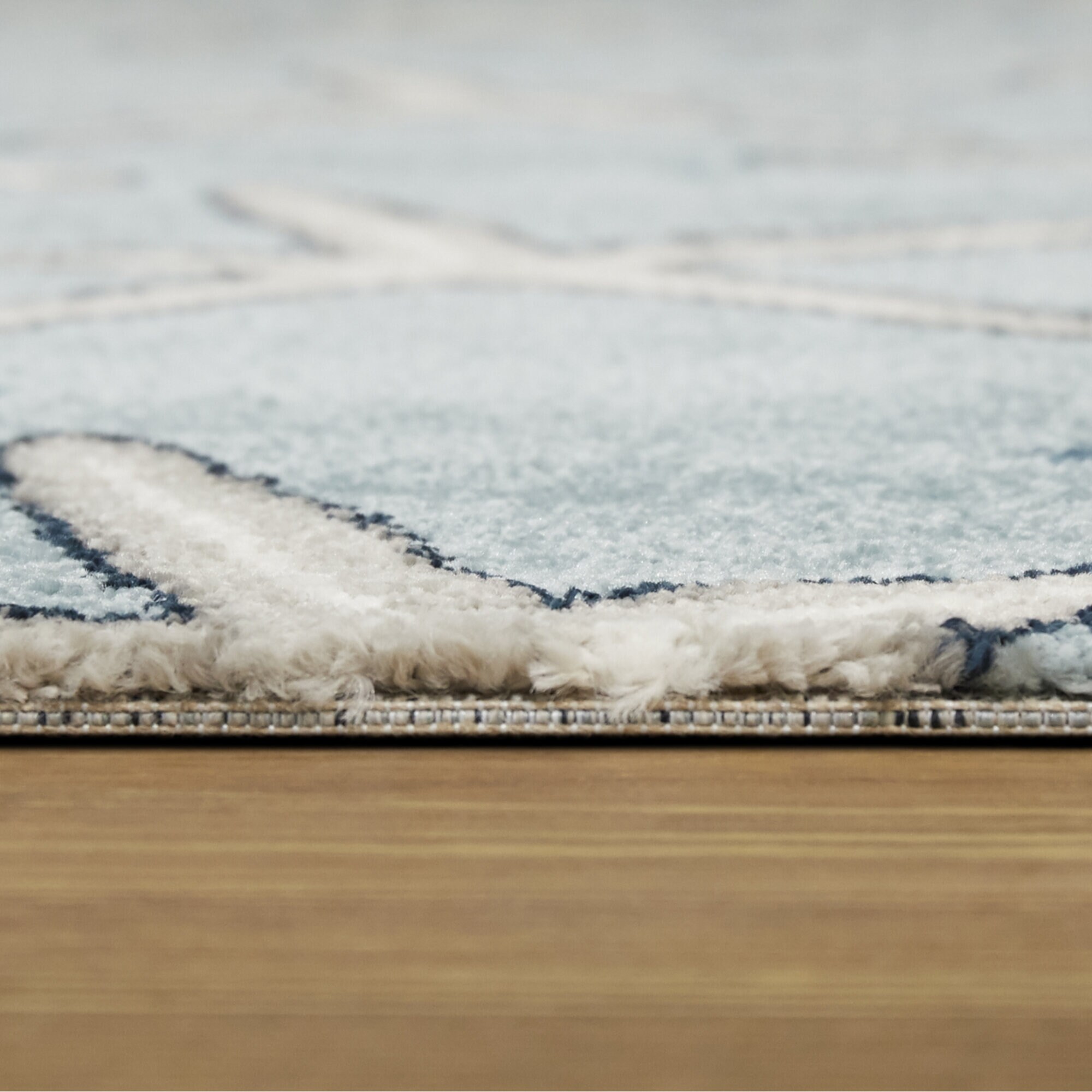 Massau Light Blue Synthetic Coastal Starfish Area Rug