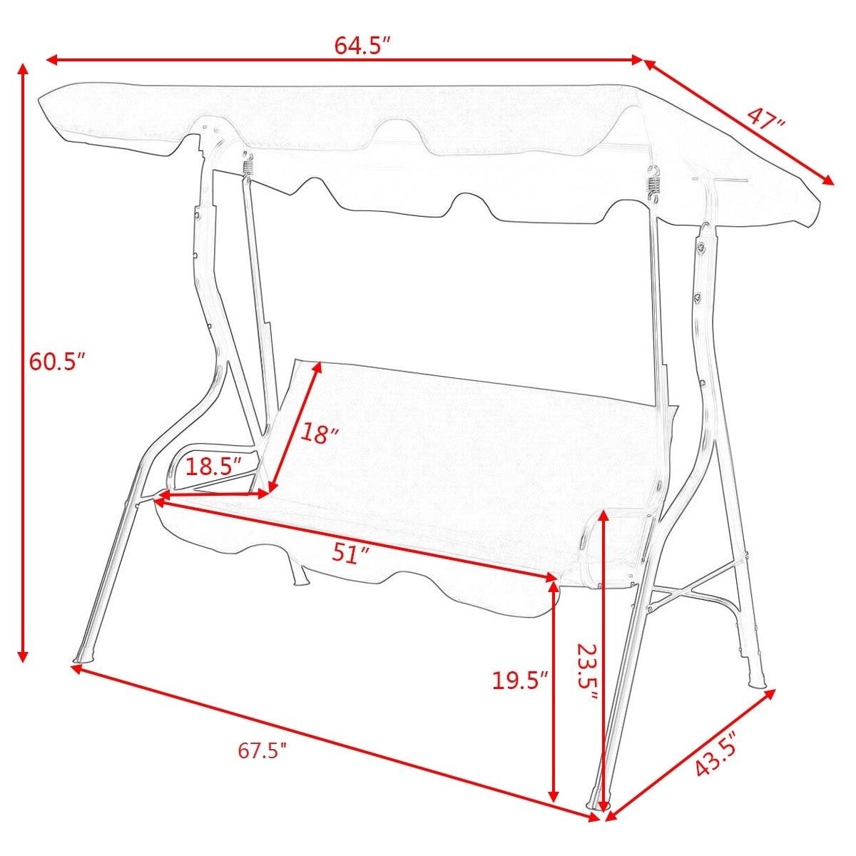 Clihome CWCH-OP70491CF Swing-Gliders - View #5