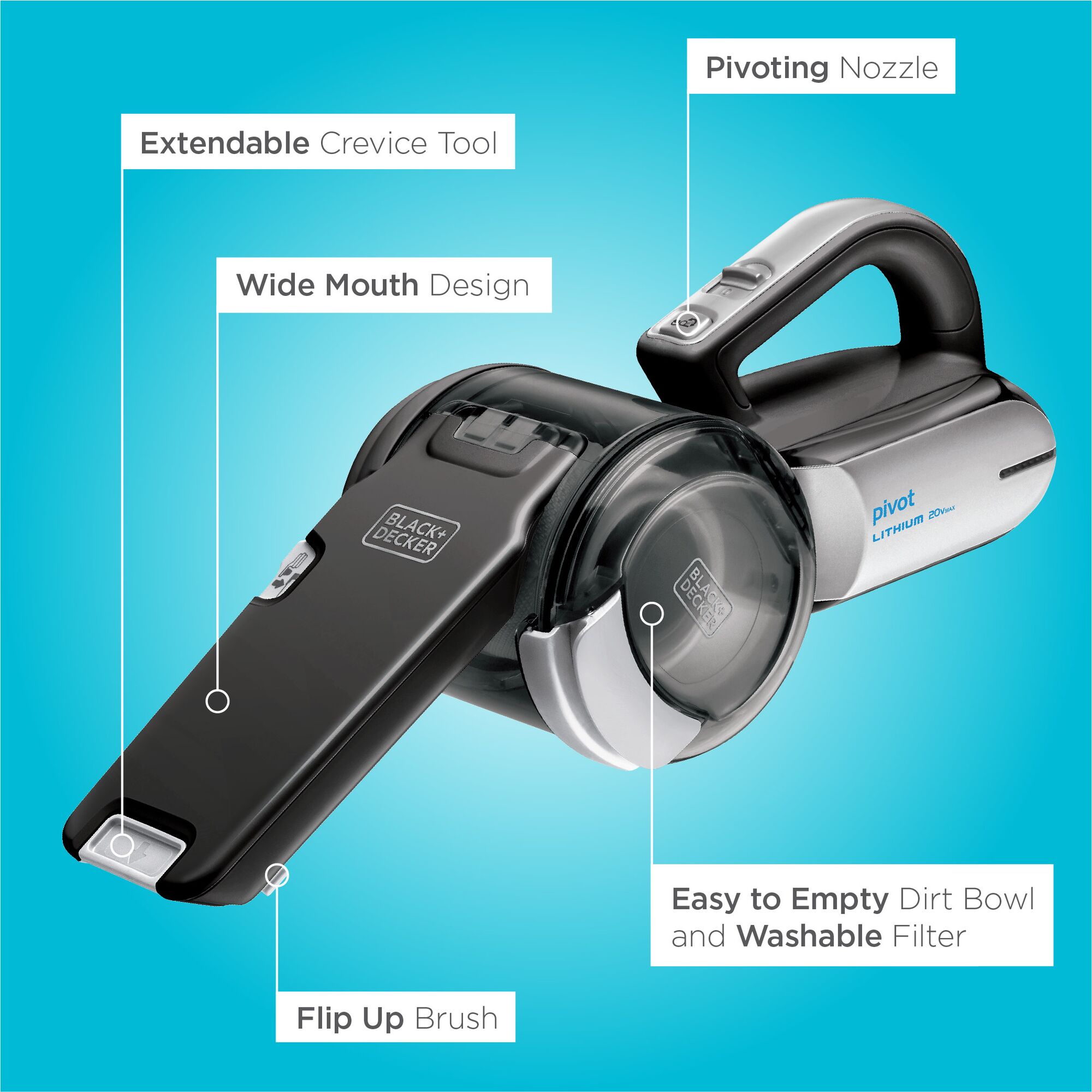 BLACK+DECKER 20-Volt Cordless Car Handheld Vacuum in the Handheld Vacuums  department at