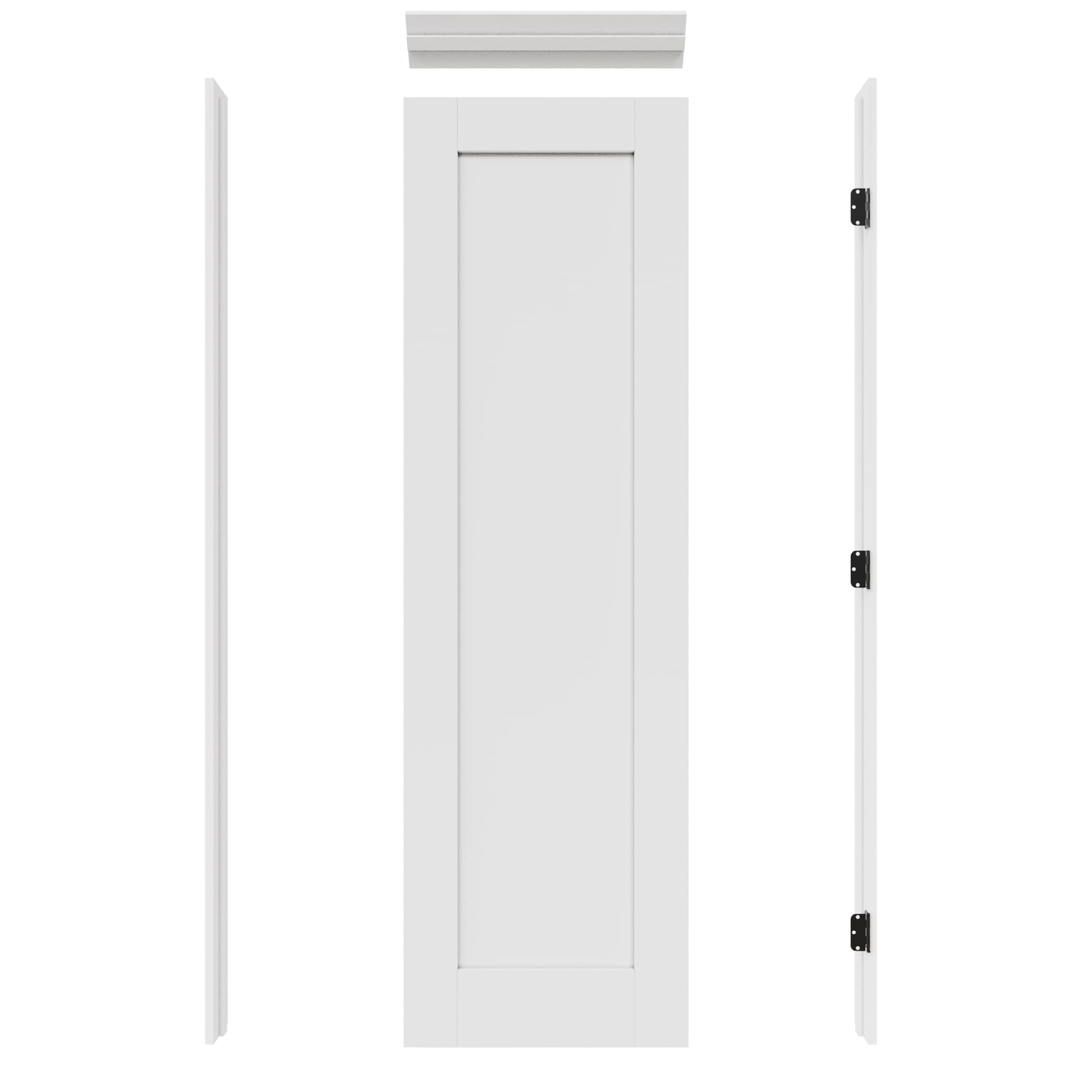 JUJUBON IN-PRE96X24L 24-in x 96-in White Quickly Assemble Jamb Solid core 1-panel Left hand Smooth Prefinished MDF Flat Jamb Single Prehung Interior Door