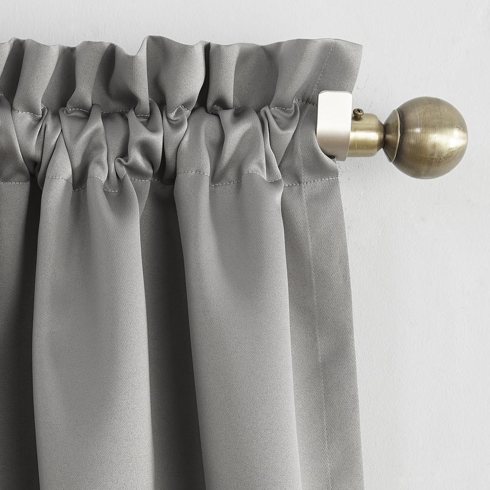 Gray Blackout Energy Saving Rod Pocket Curtain Panel, 40" x 63"