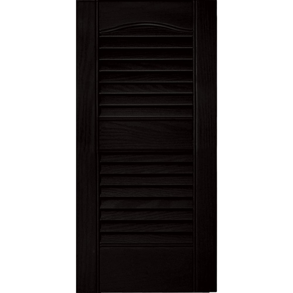 Vantage V1711225002 12-in W x 25-in H Black Louvered Exterior Shutters ( 1 -Pack )