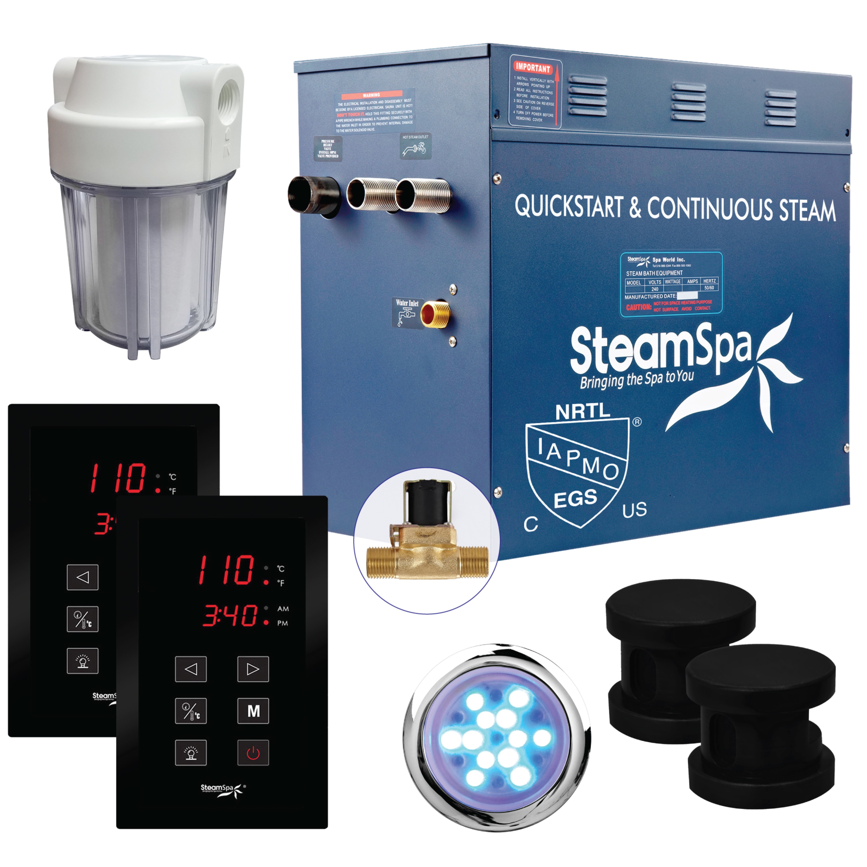SteamSpa RYT1200MK-A Royal 12000-Watts Matte Black Steam generator