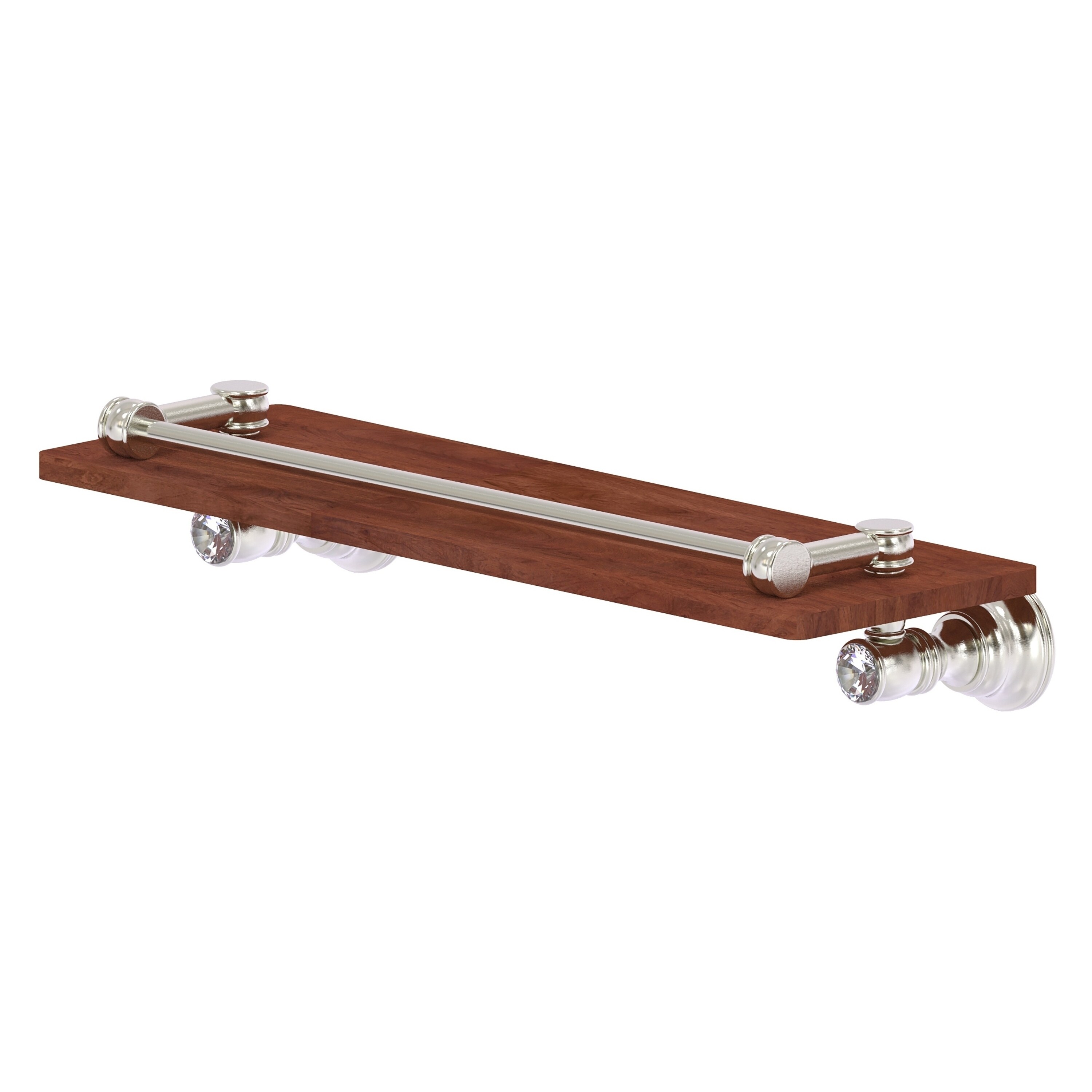 Allied Brass CC-1-16-GAL-IRW-SN Carolina Crystal Satin Nickel Wall mount Bathroom Shelf ( 16-in x 3.3-in x 5-in )