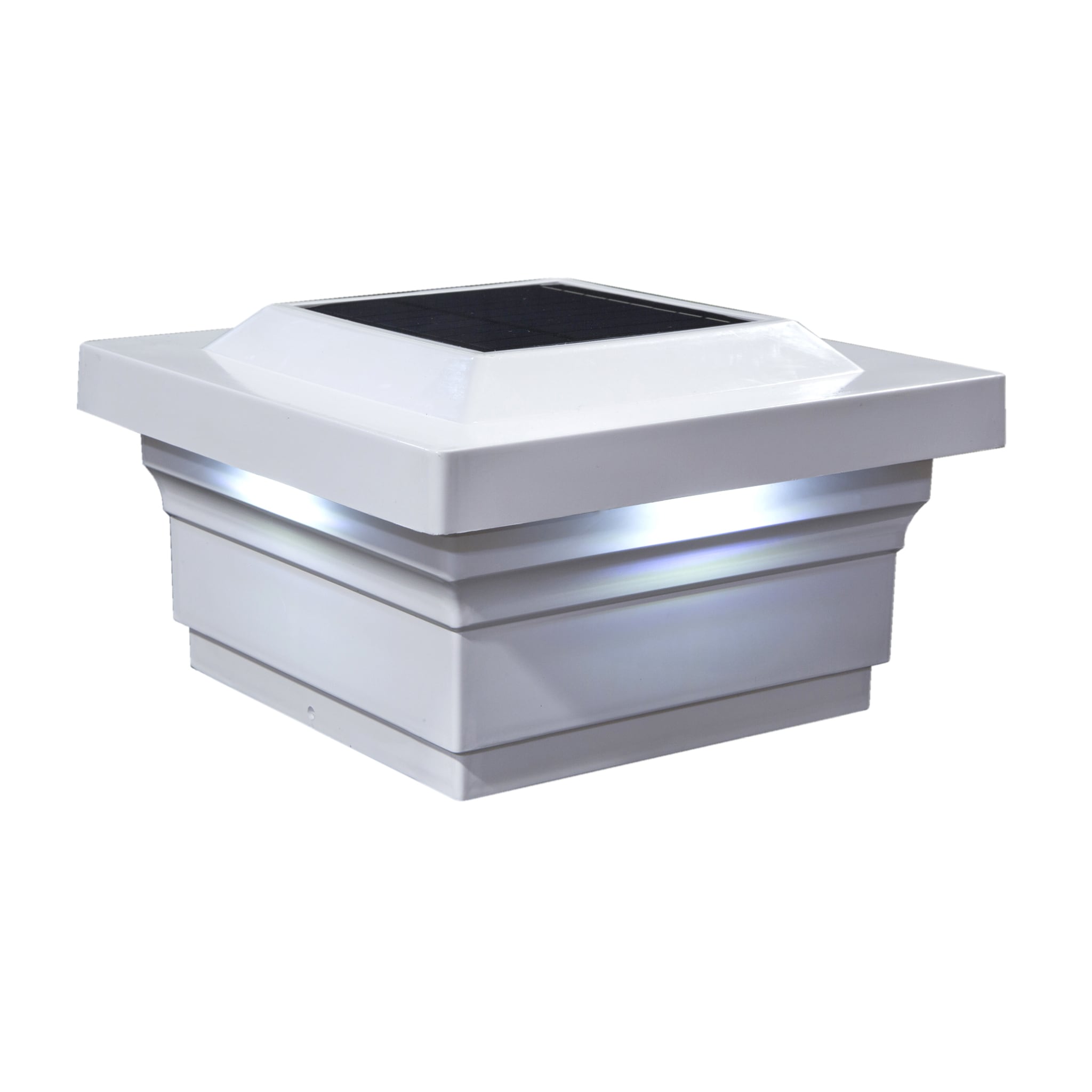 Classy Caps 15-Lumen 1-Watt White Solar LED Outdoor Post Light (4500 K) in  the Deck Lights department at