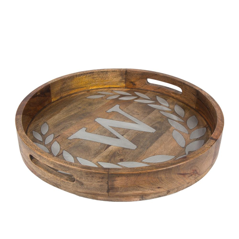 The GG Collection 93502 Heritage Collection 20-in x 20-in Brown Round Serving Caddy