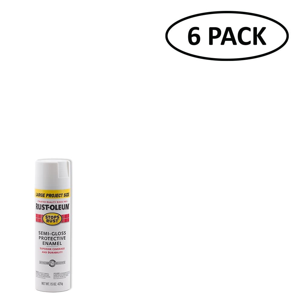 Rust-Oleum 284377SOS Stops Rust 6-Pack Semi-gloss White Spray Paint (NET WT. 15-oz )