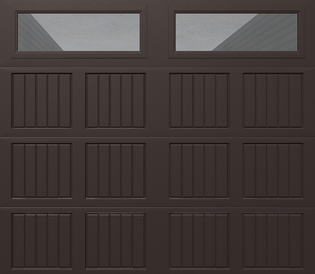 Wayne Dalton 8500SNMABRCLRIII87 Classic Steel Model 8500 8-ft x 7-ft Insulated Brown Single Garage Door with Windows