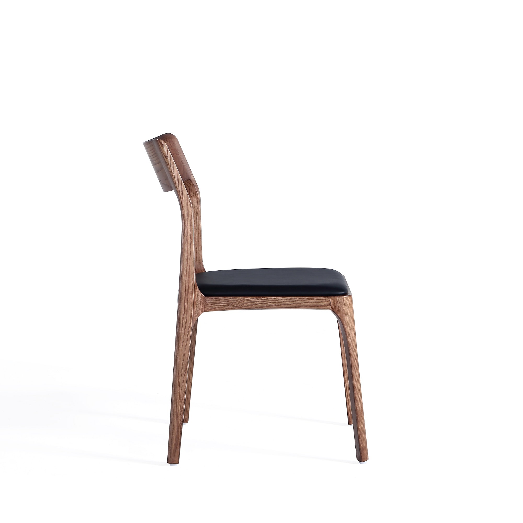 Moderno Walnut and Black Stackable Dining Chairs Set