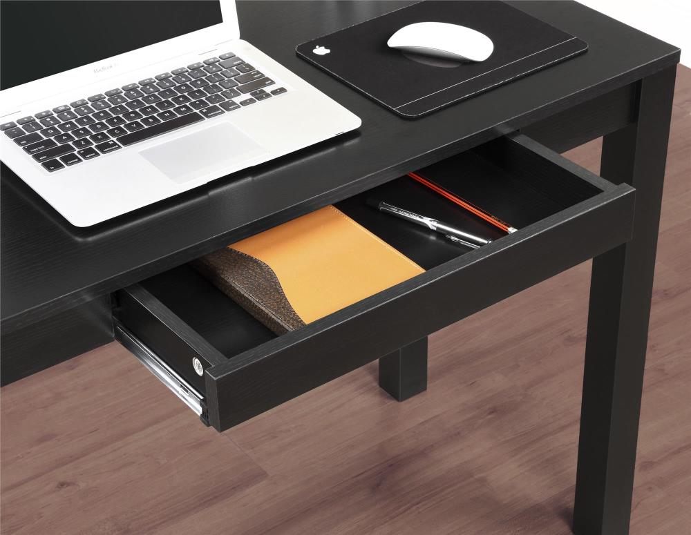 Ameriwood Home Parsons 39-in Black Modern/Contemporary Computer Desk ...