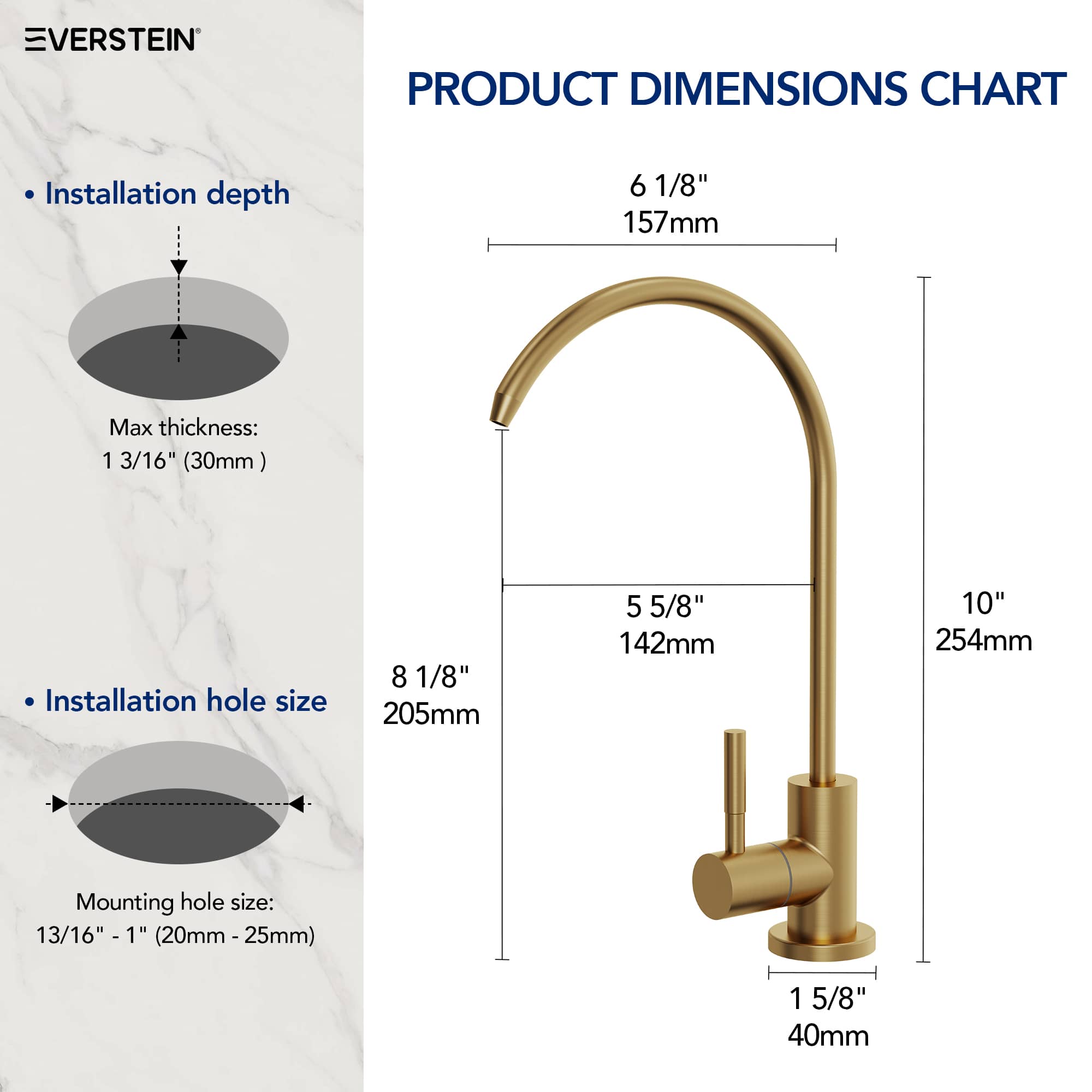 EVERSTEIN SFS-1184-GD Kitchen-Faucets - View #9