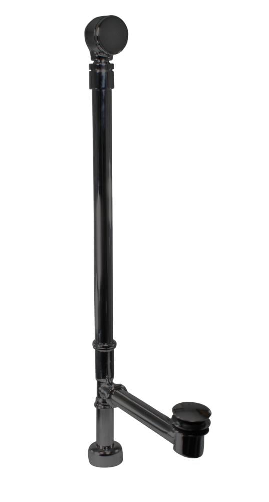 WESTBRASS D3261HKBJ-62 Bath Waste and Overflow All Exposed Illusionary Ball Joint with Ada Approved Tip-toe Drain, 22" Make-up, 17 Ga. Brass In Matte Black