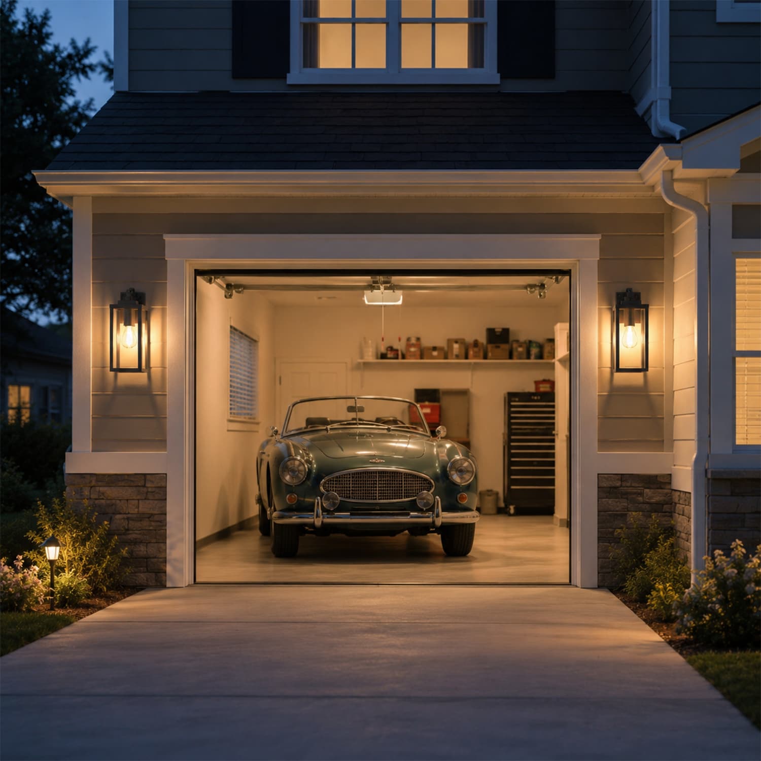DORESshop 2 Pack Photocell Outdoor Wall Light with Upward Hook