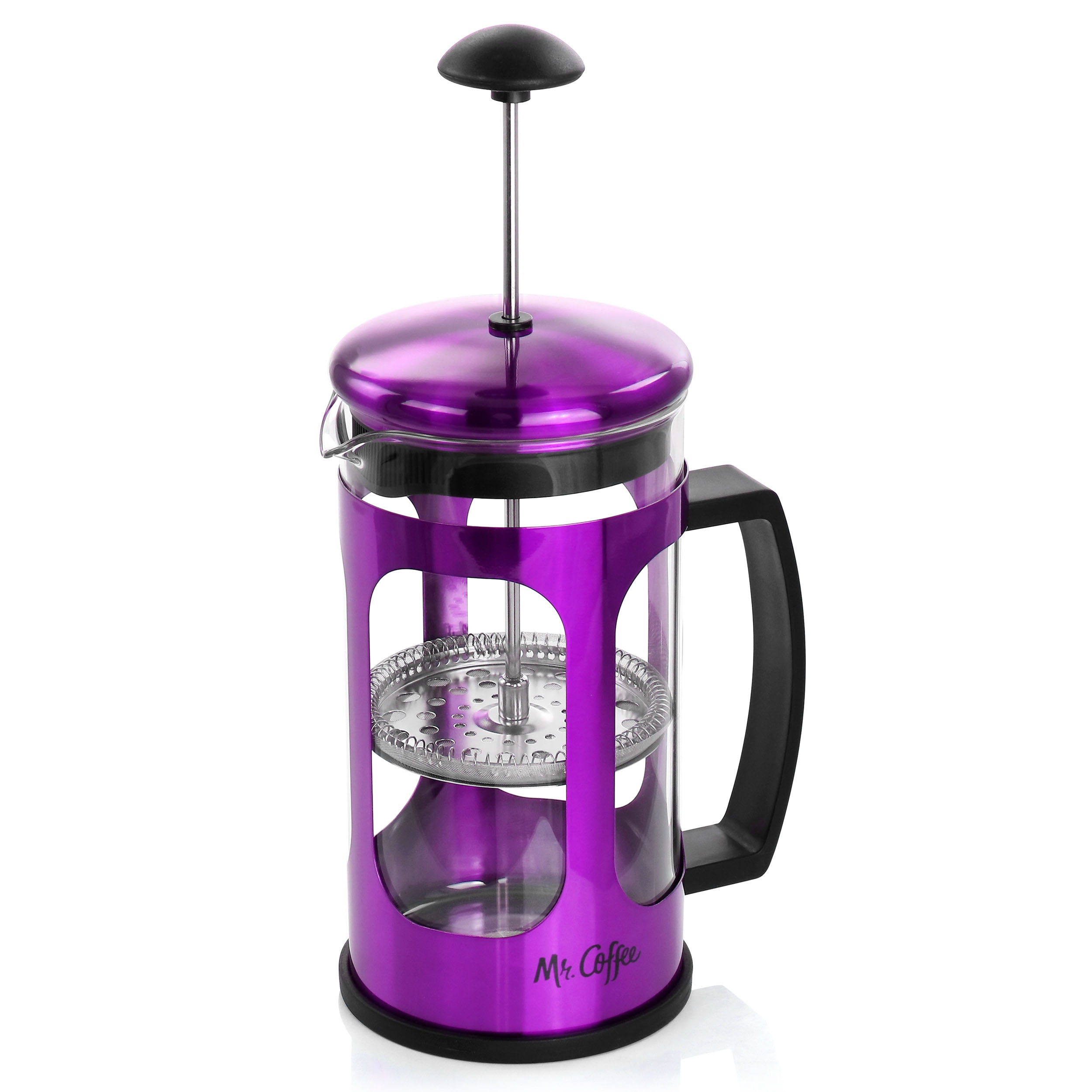 Mr. Coffee Brivio 28 Ounce Glass French Press Coffee Maker with Plastic Lid  - 9690603
